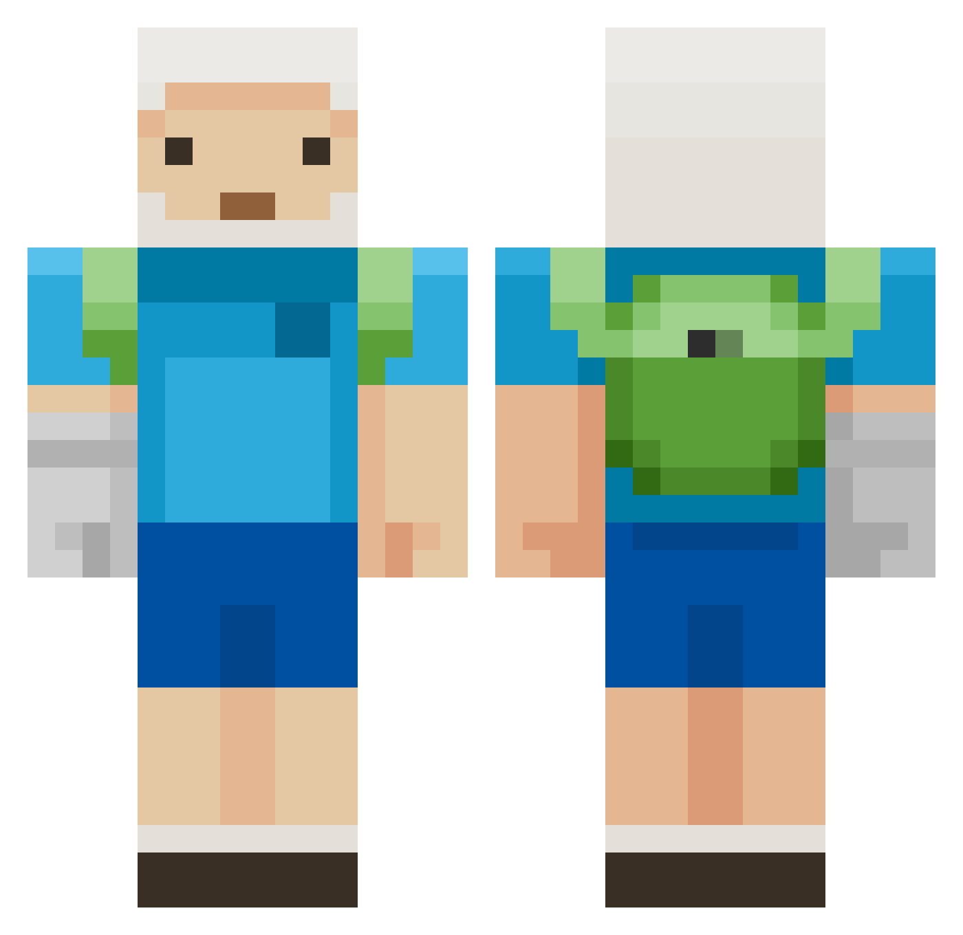 Arntzy Minecraft skin, front and back view