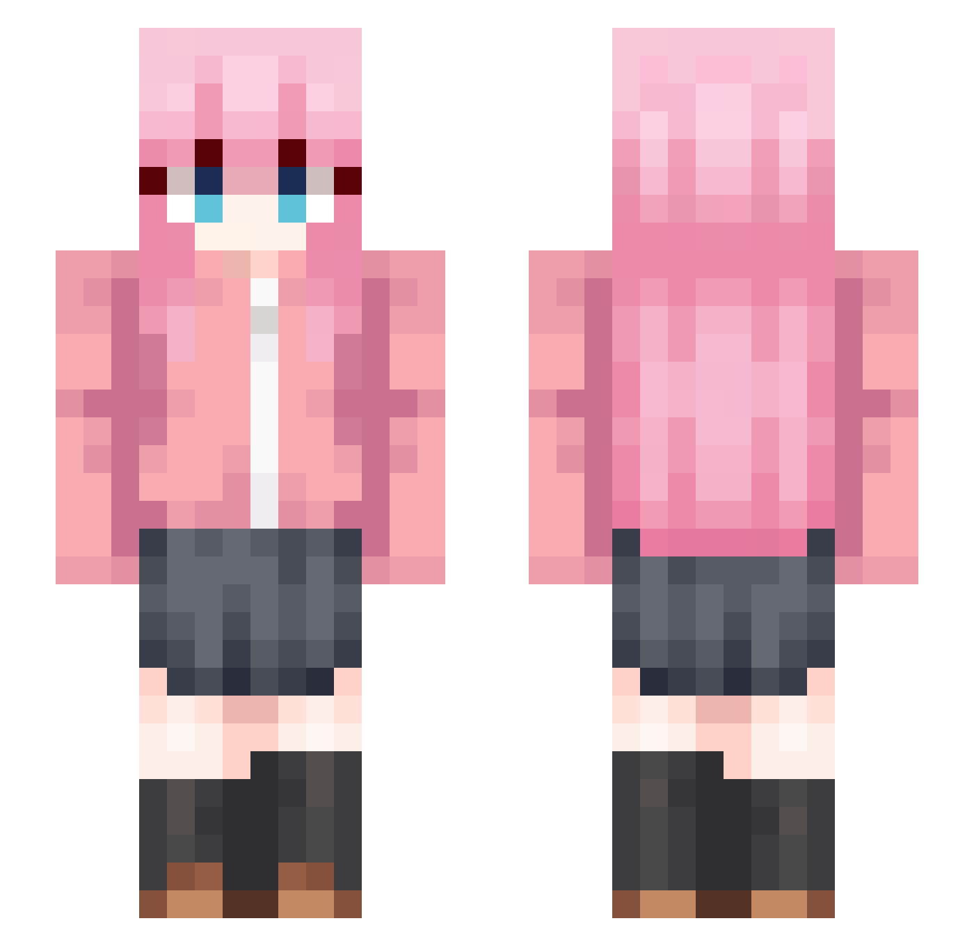 seehoe Minecraft skin, front and back view