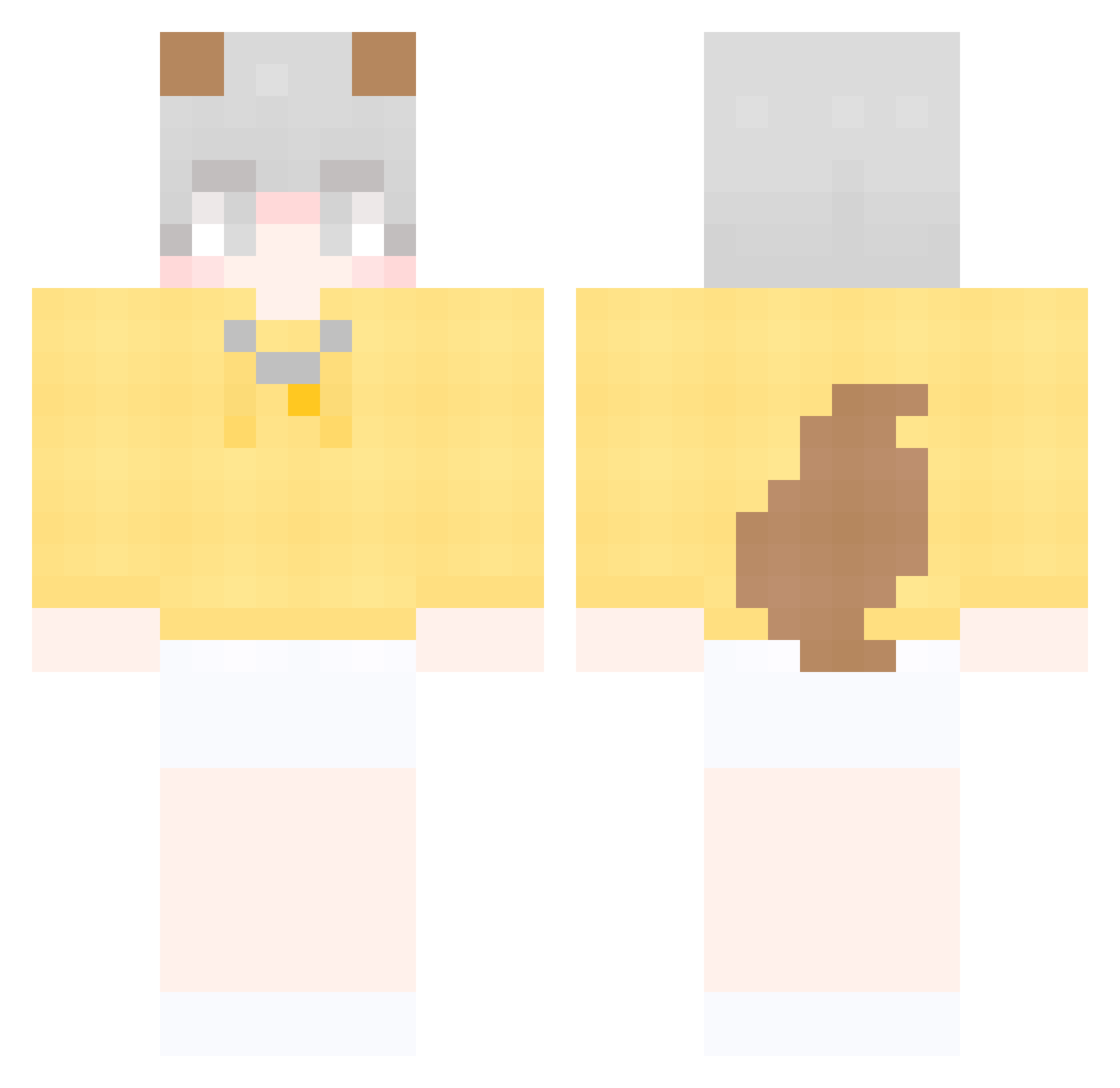 gaulwolf Minecraft skin, front and back view