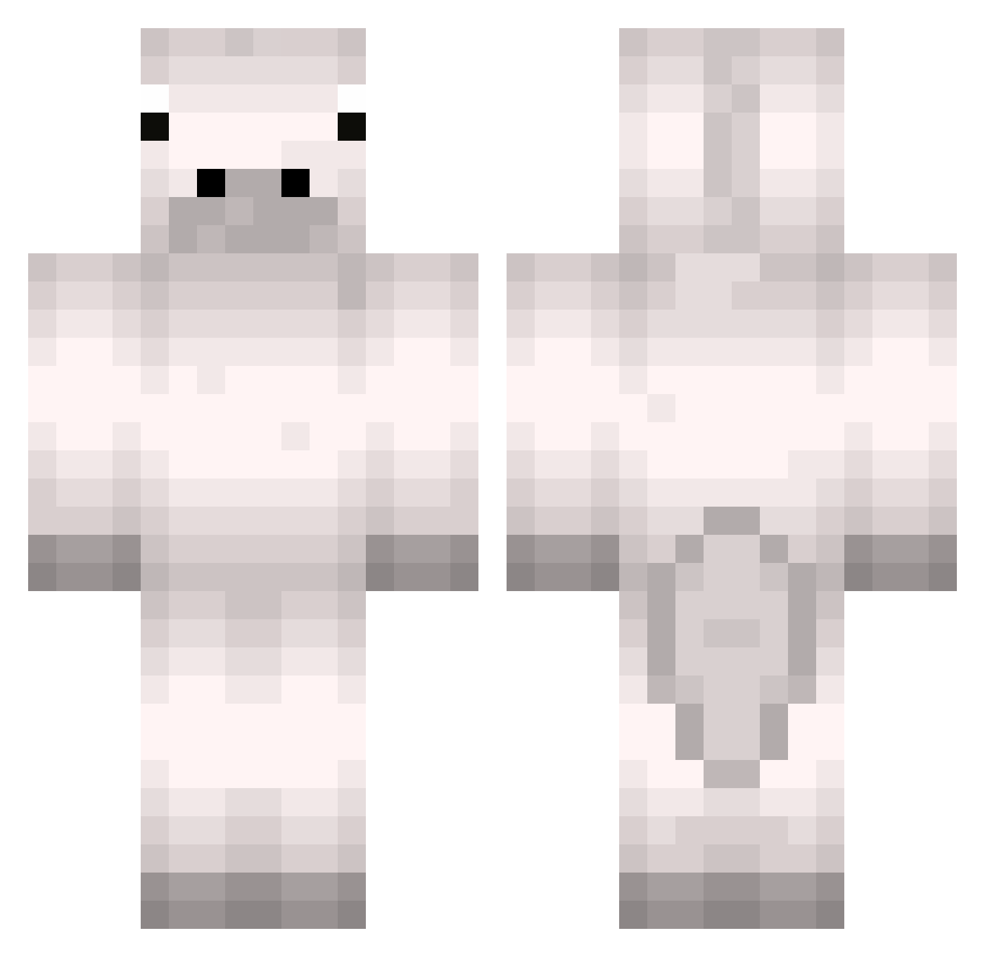 Paglat Minecraft skin, front and back view