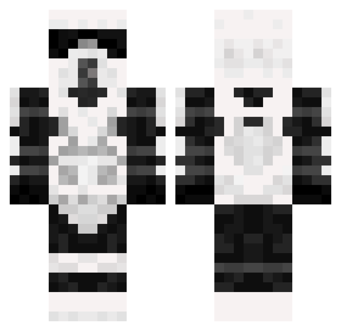 DasterPL Minecraft skin, front and back view