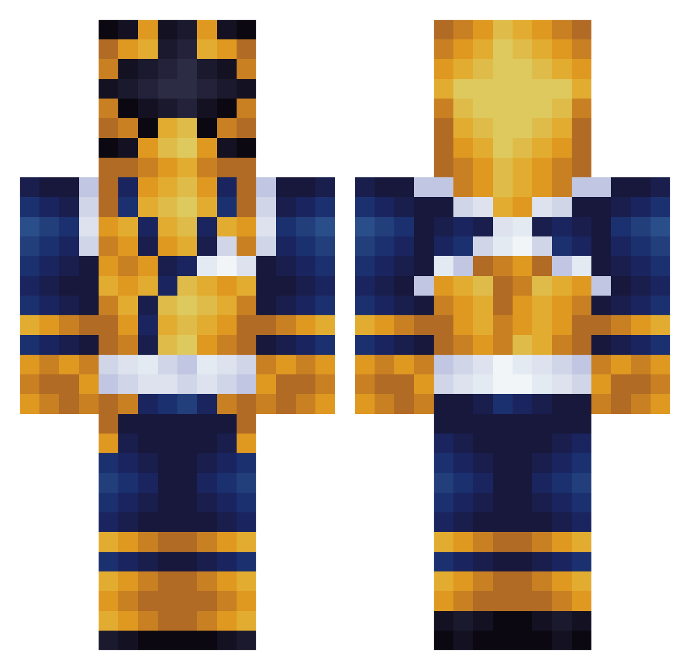 Manygabe55 Minecraft skin, front and back view