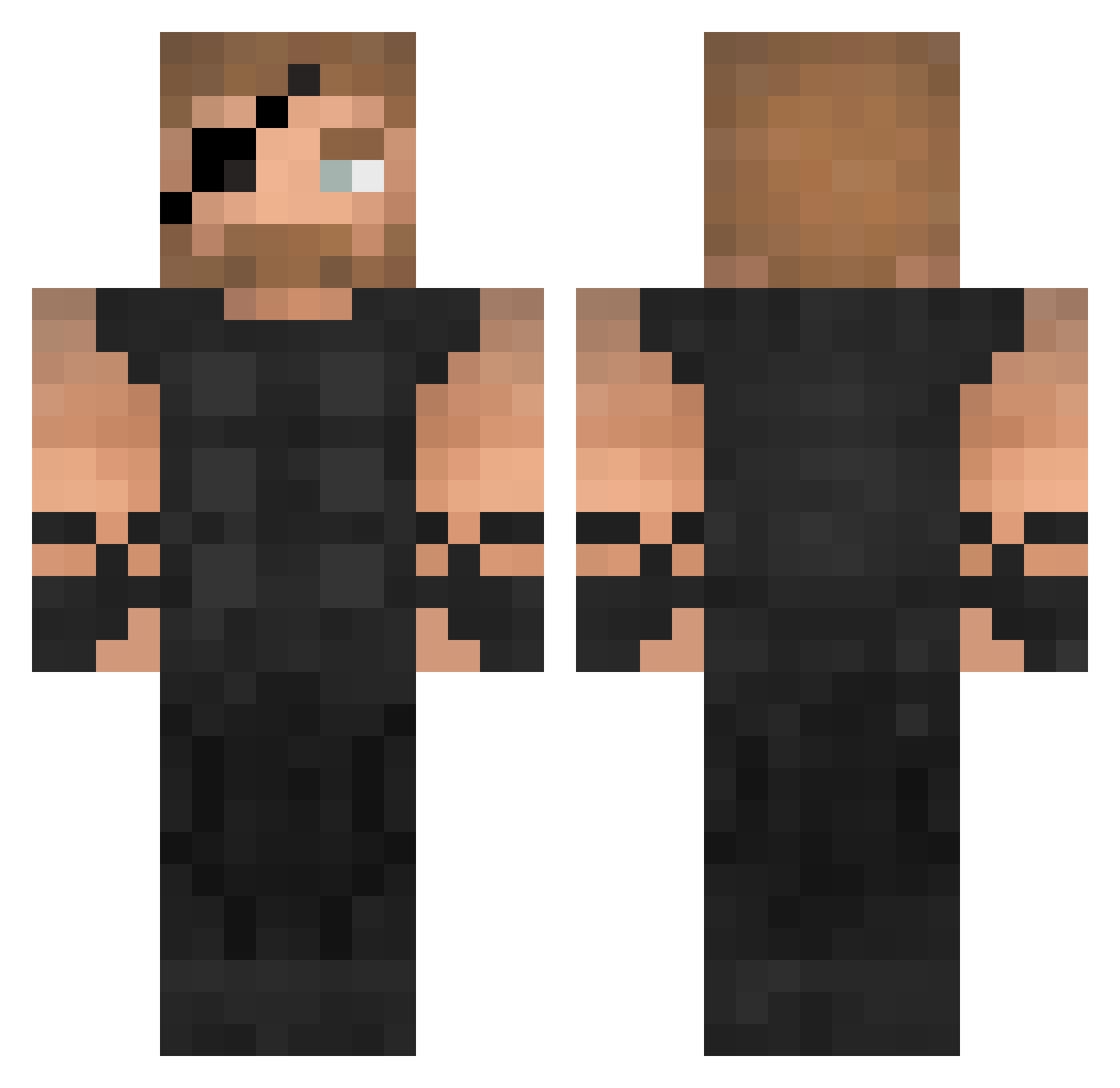 NobleSaurusRex Minecraft skin, front and back view