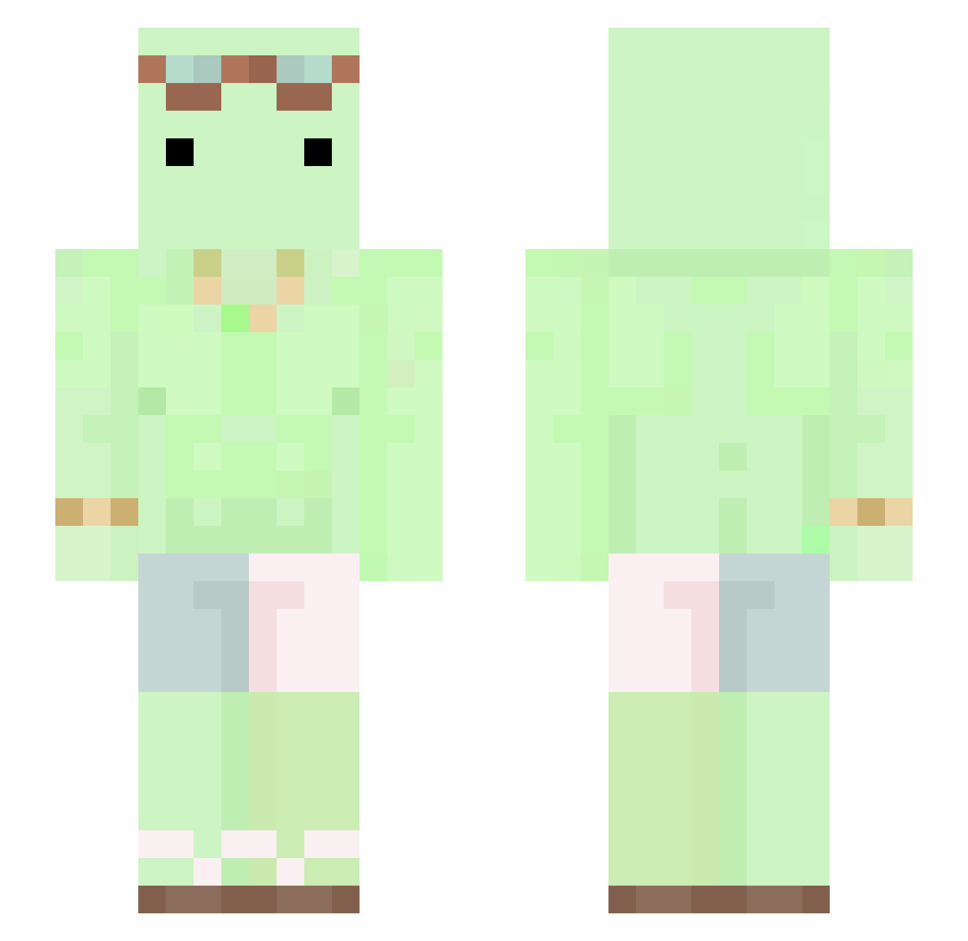 dvncc Minecraft skin, front and back view