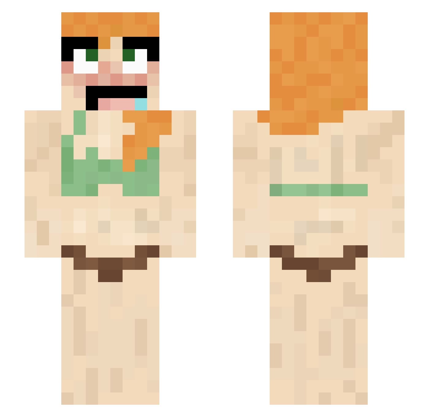 MLPZPK Minecraft skin, front and back view