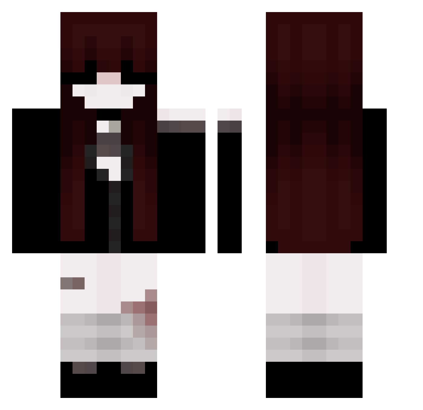 wufhex Minecraft skin, front and back view