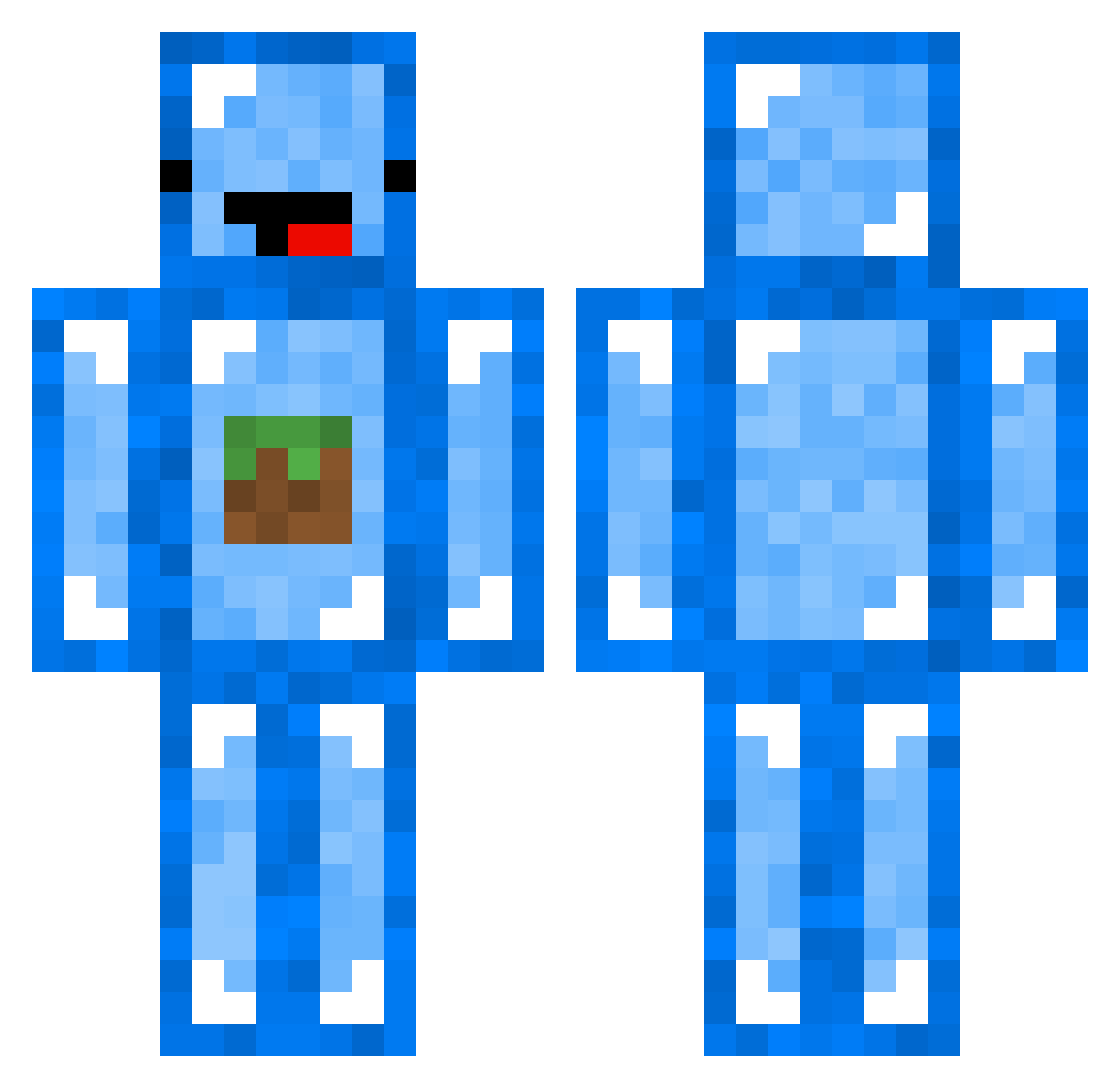 DustyQuite Minecraft skin, front and back view