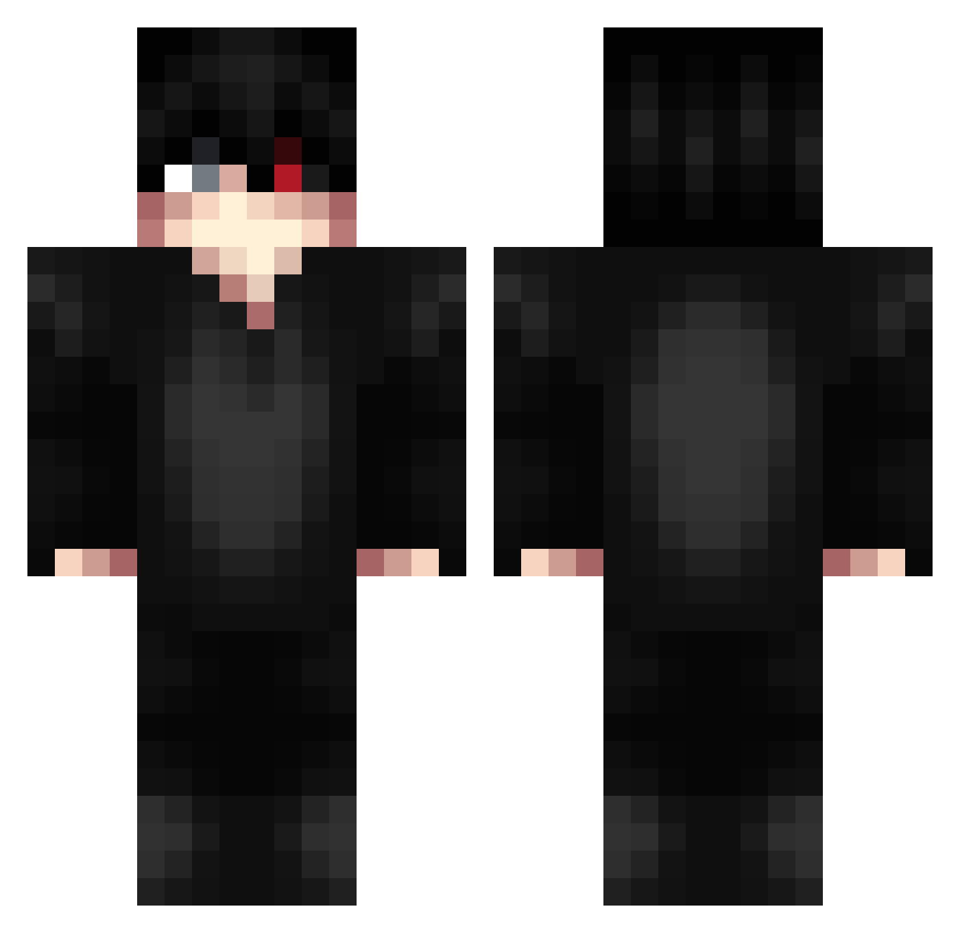 Kik0haptv Minecraft skin, front and back view
