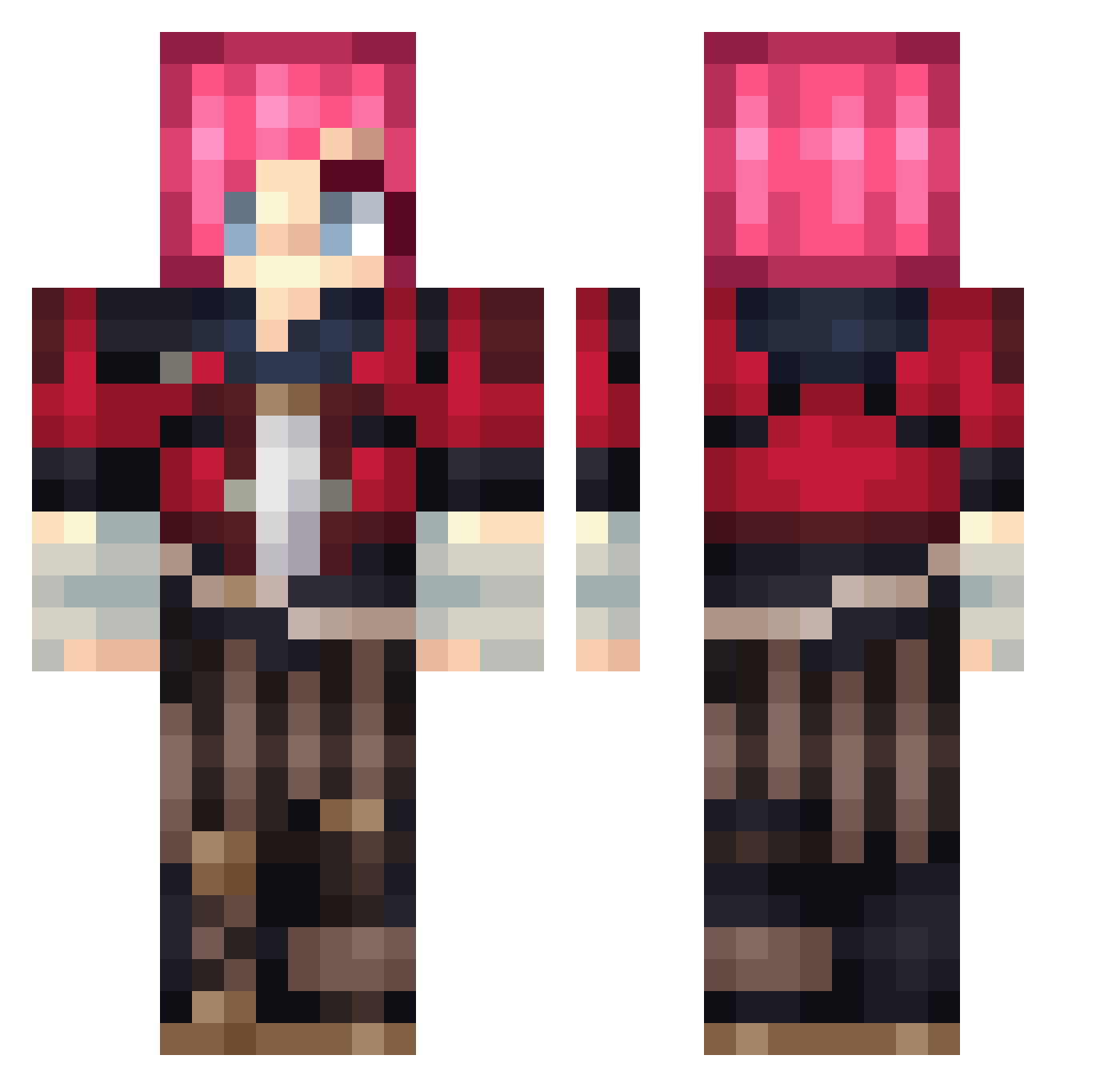 ViSnoffy Minecraft skin, front and back view