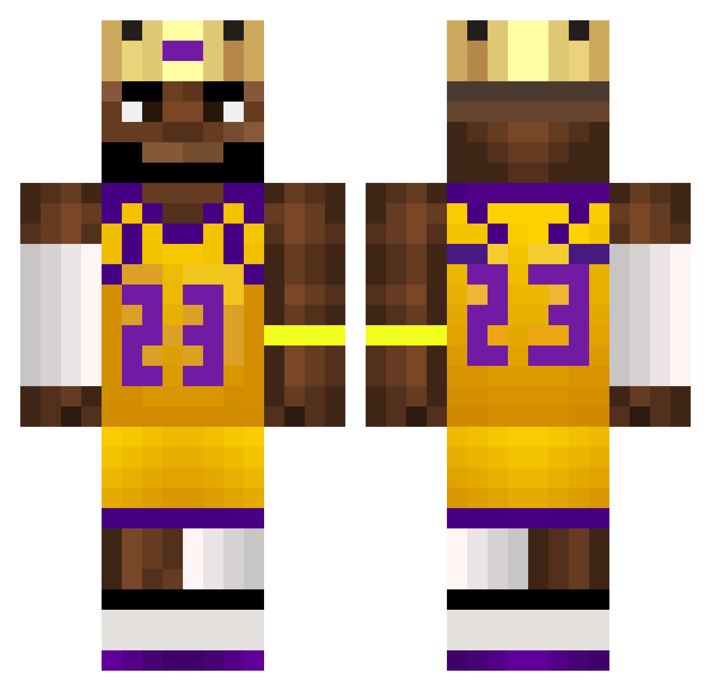 frskies Minecraft skin, front and back view