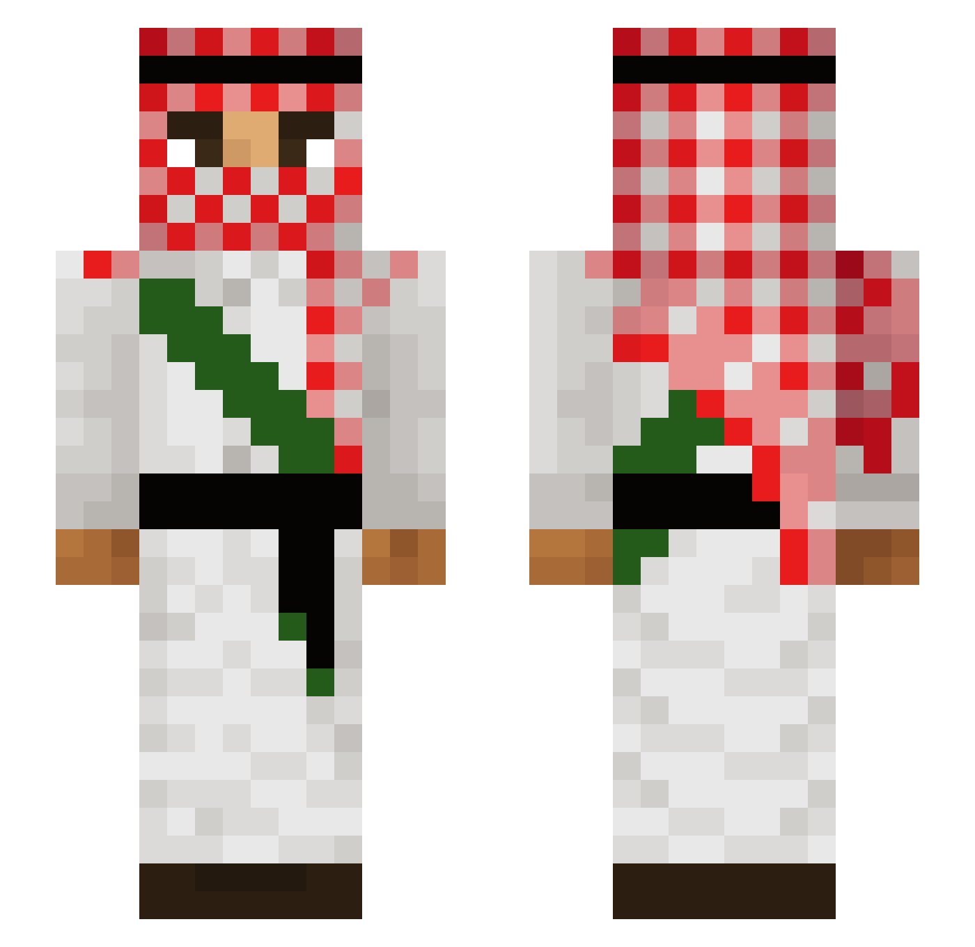 Moisduck Minecraft skin, front and back view