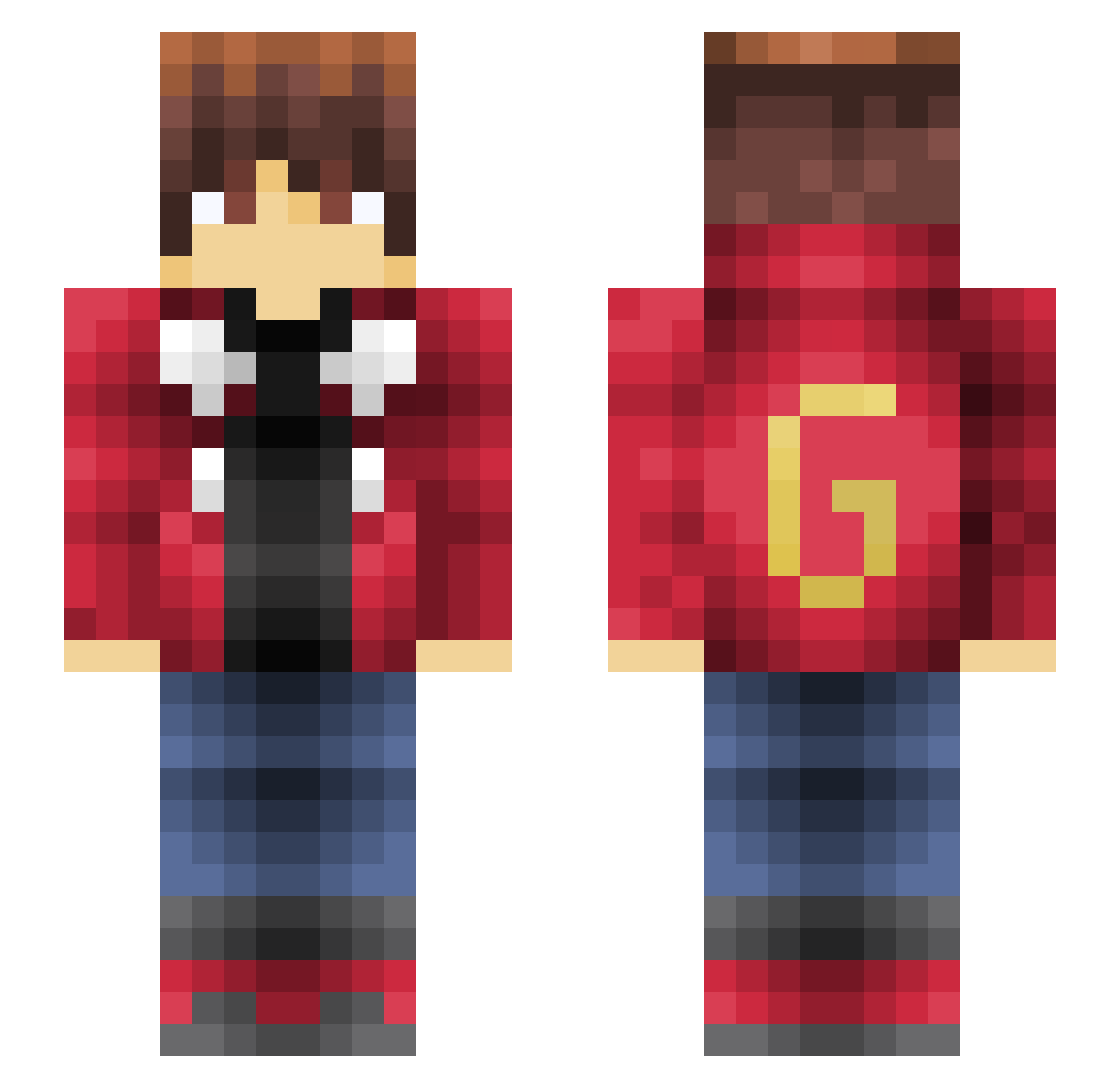 casualcamel Minecraft skin, front and back view
