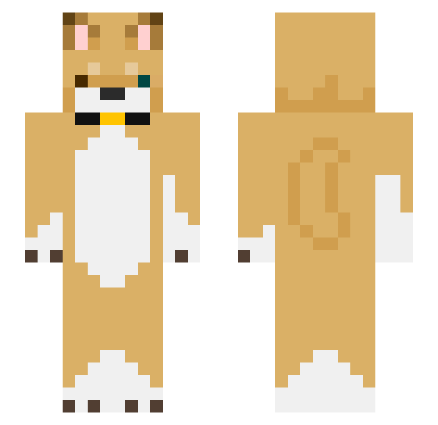 wancopizza Minecraft skin, front and back view