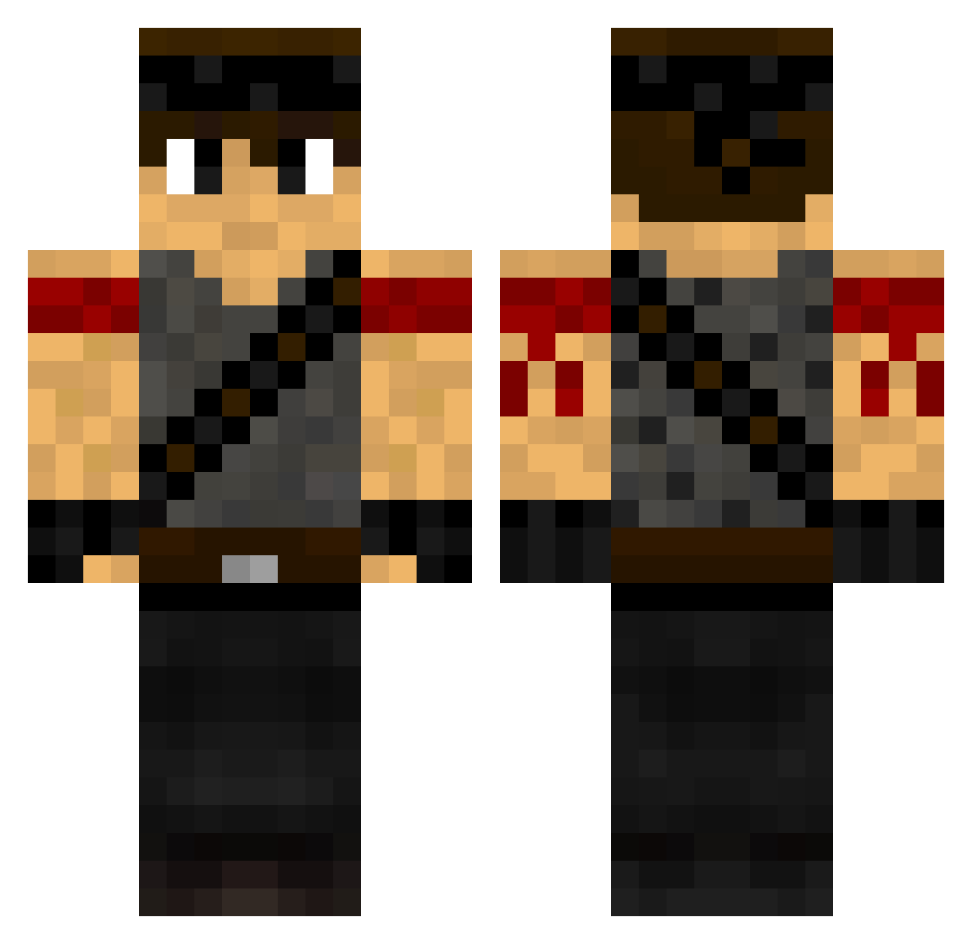 Foin Minecraft skin, front and back view