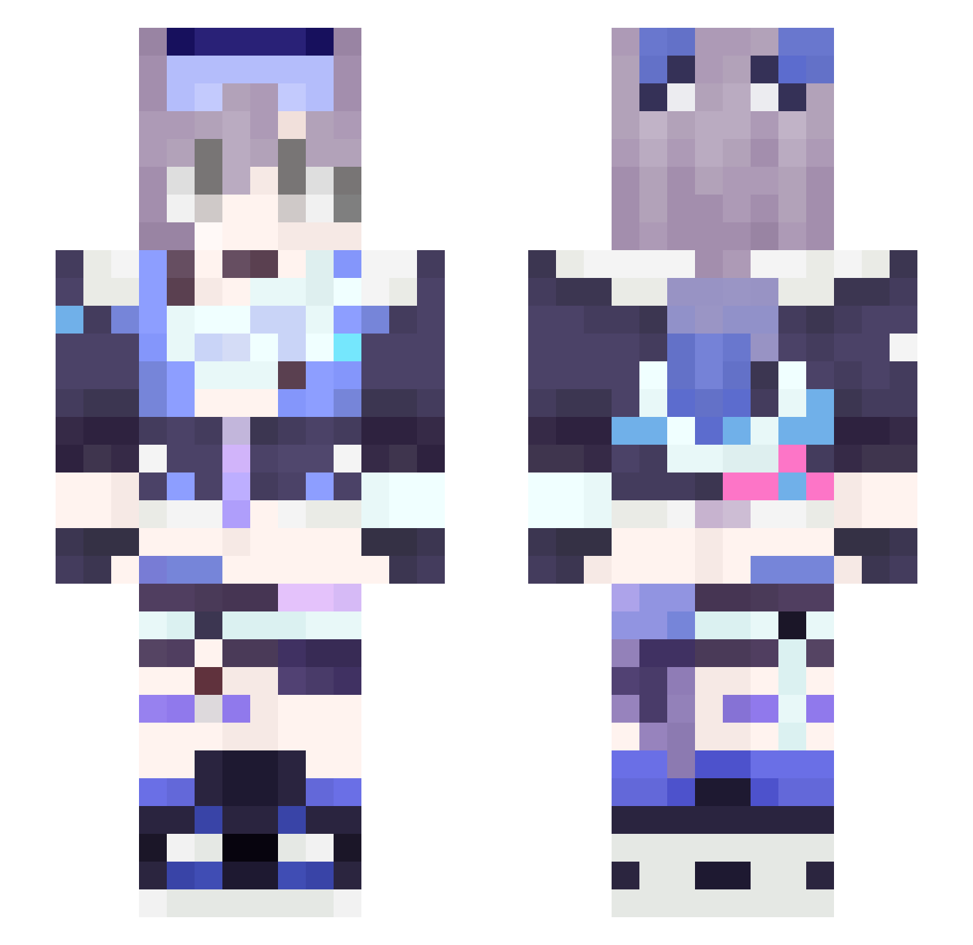 Rempsii Minecraft skin, front and back view