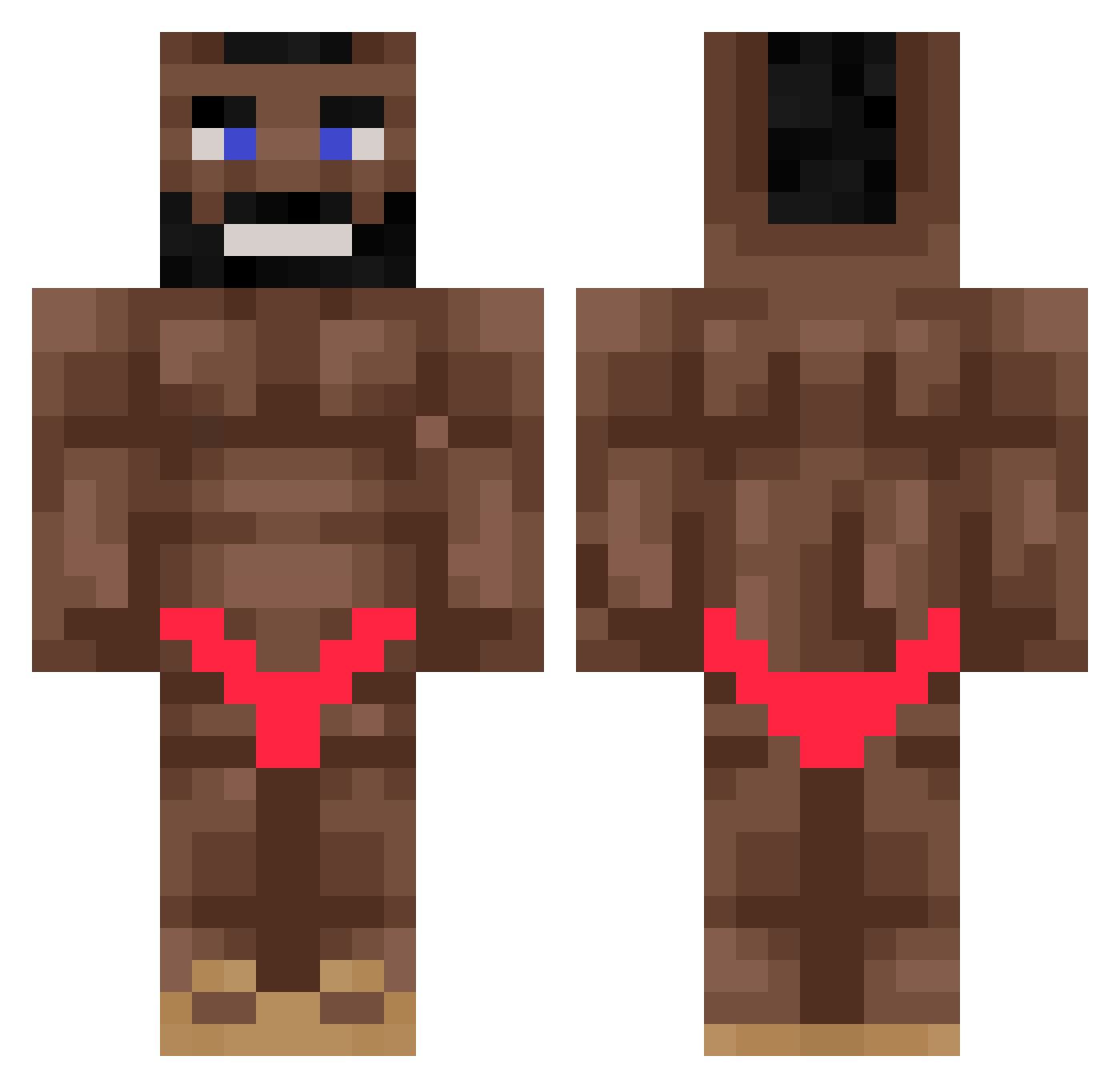 Olivelnk Minecraft skin, front and back view