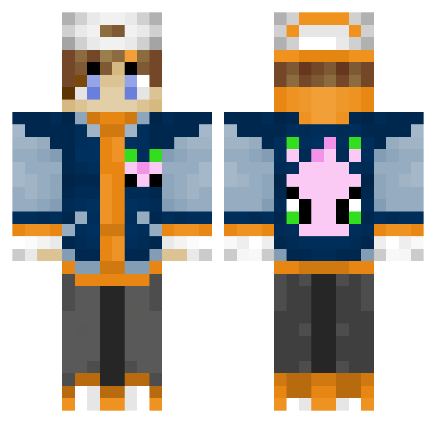 ProperGood Minecraft skin, front and back view