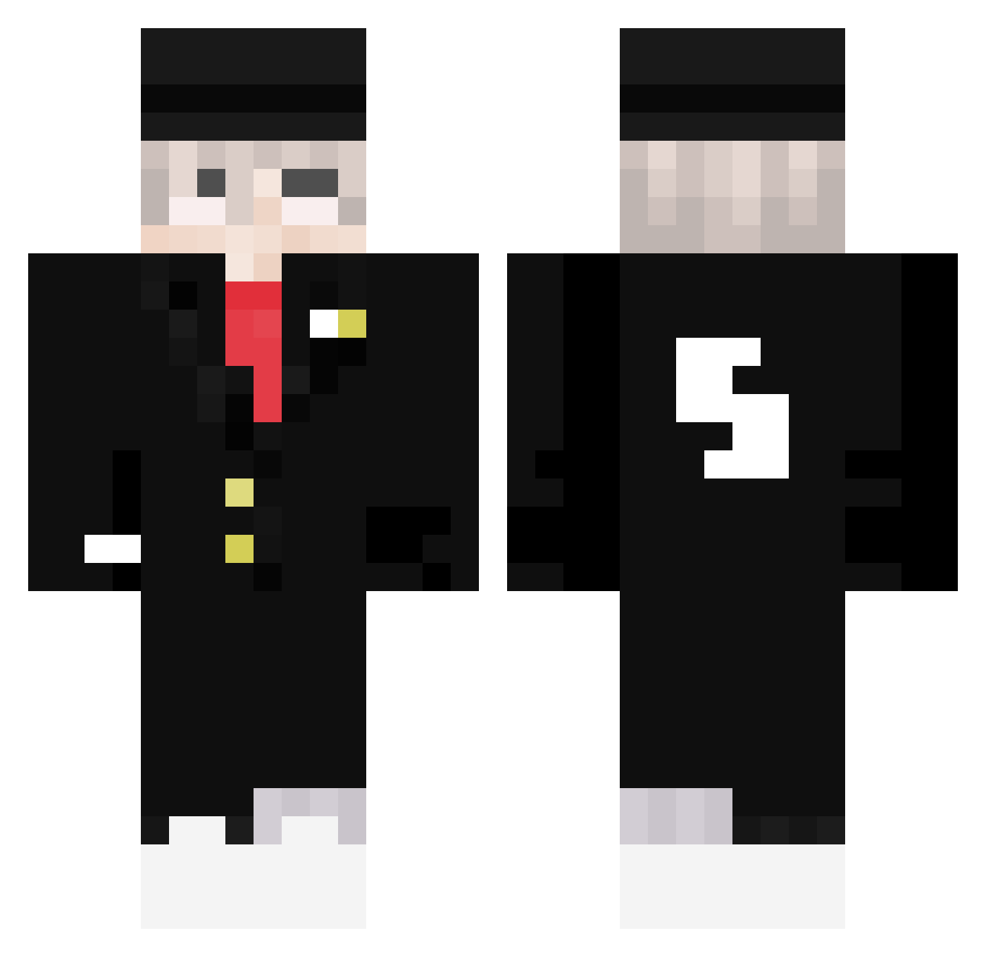 7rf0 Minecraft skin, front and back view