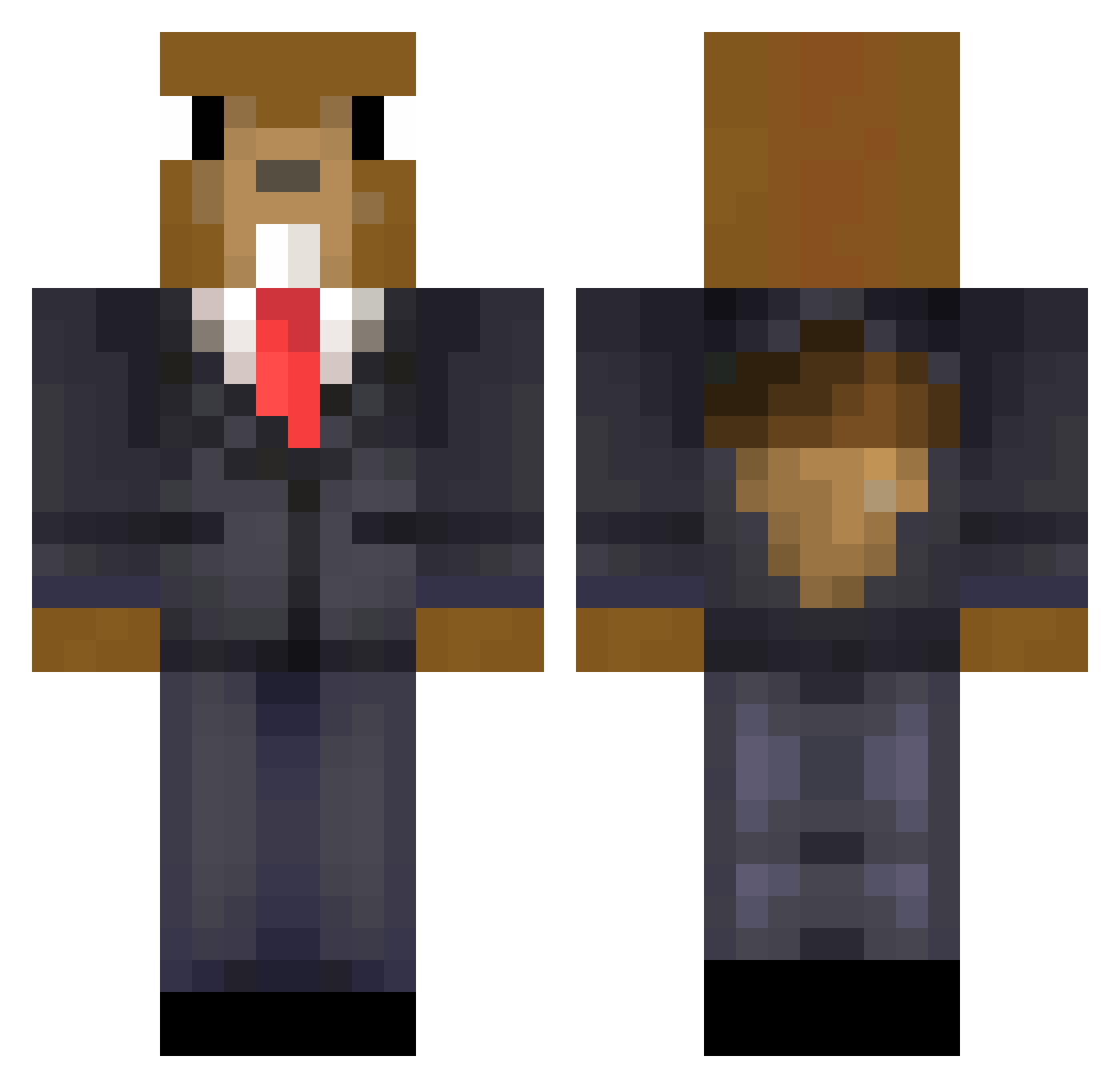SRsquirrel Minecraft skin, front and back view