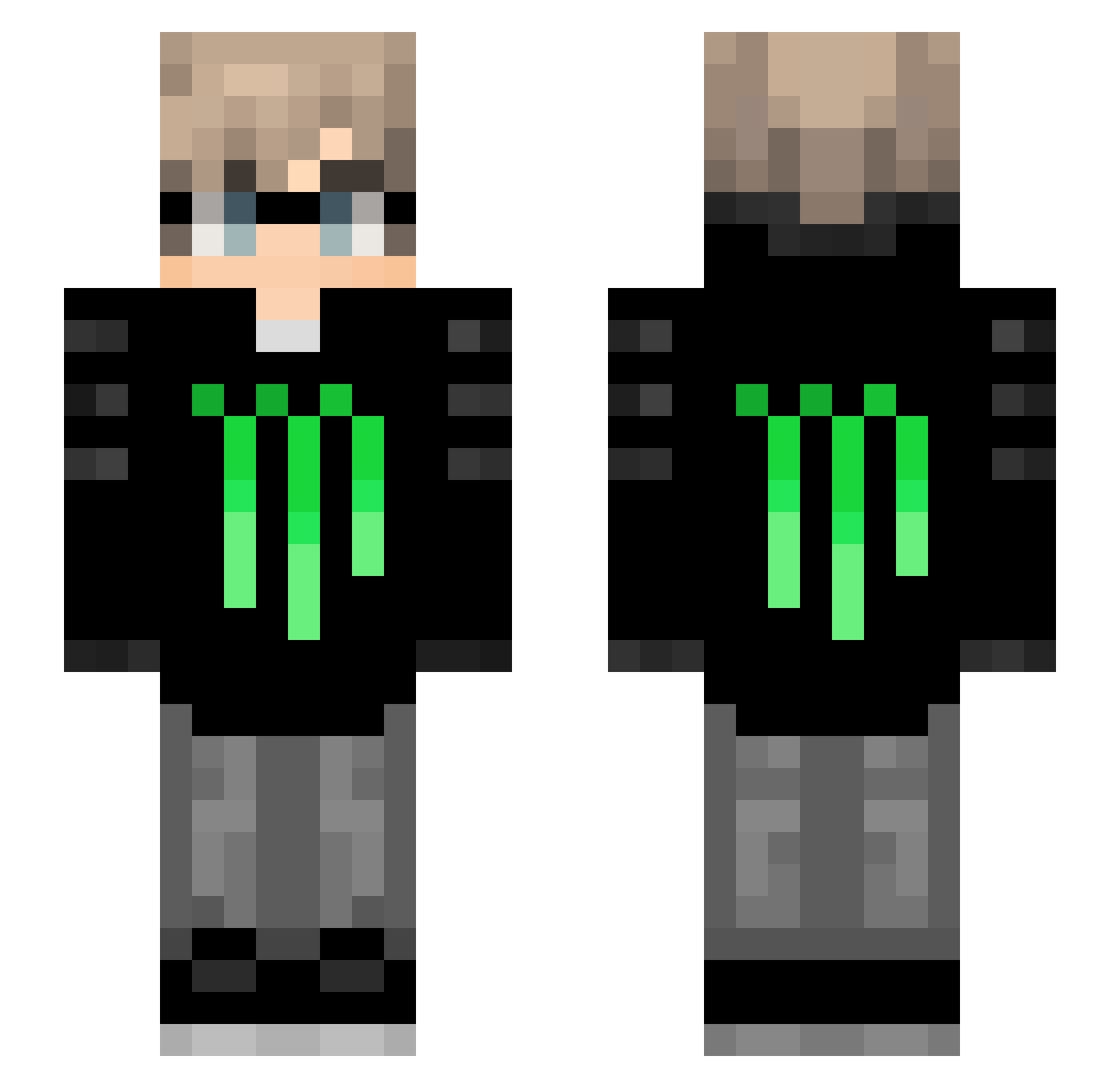 S3xybuurvrouwen Minecraft skin, front and back view