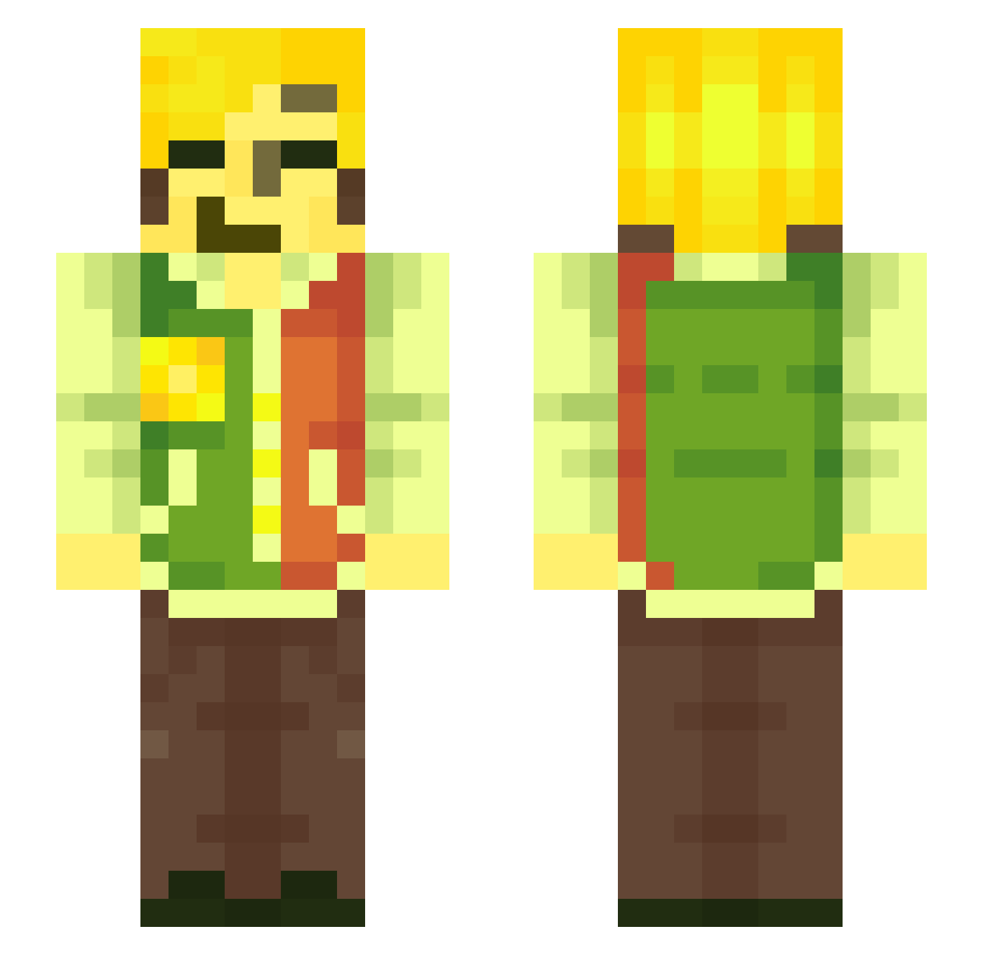 pantofelek2137 Minecraft skin, front and back view