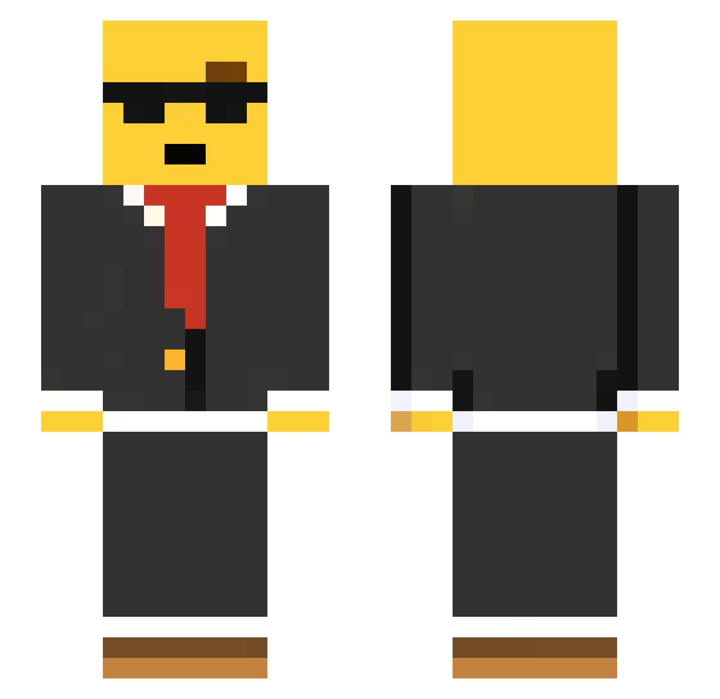 PelozoK Minecraft skin, front and back view