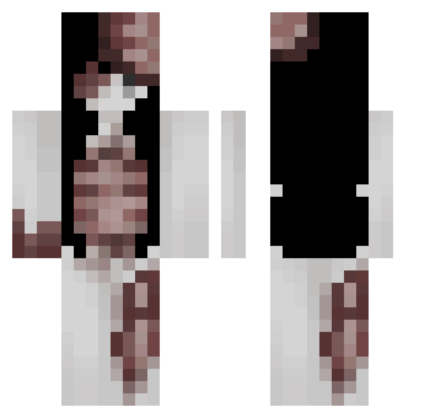 ZwombiieGutZ Minecraft skin, front and back view
