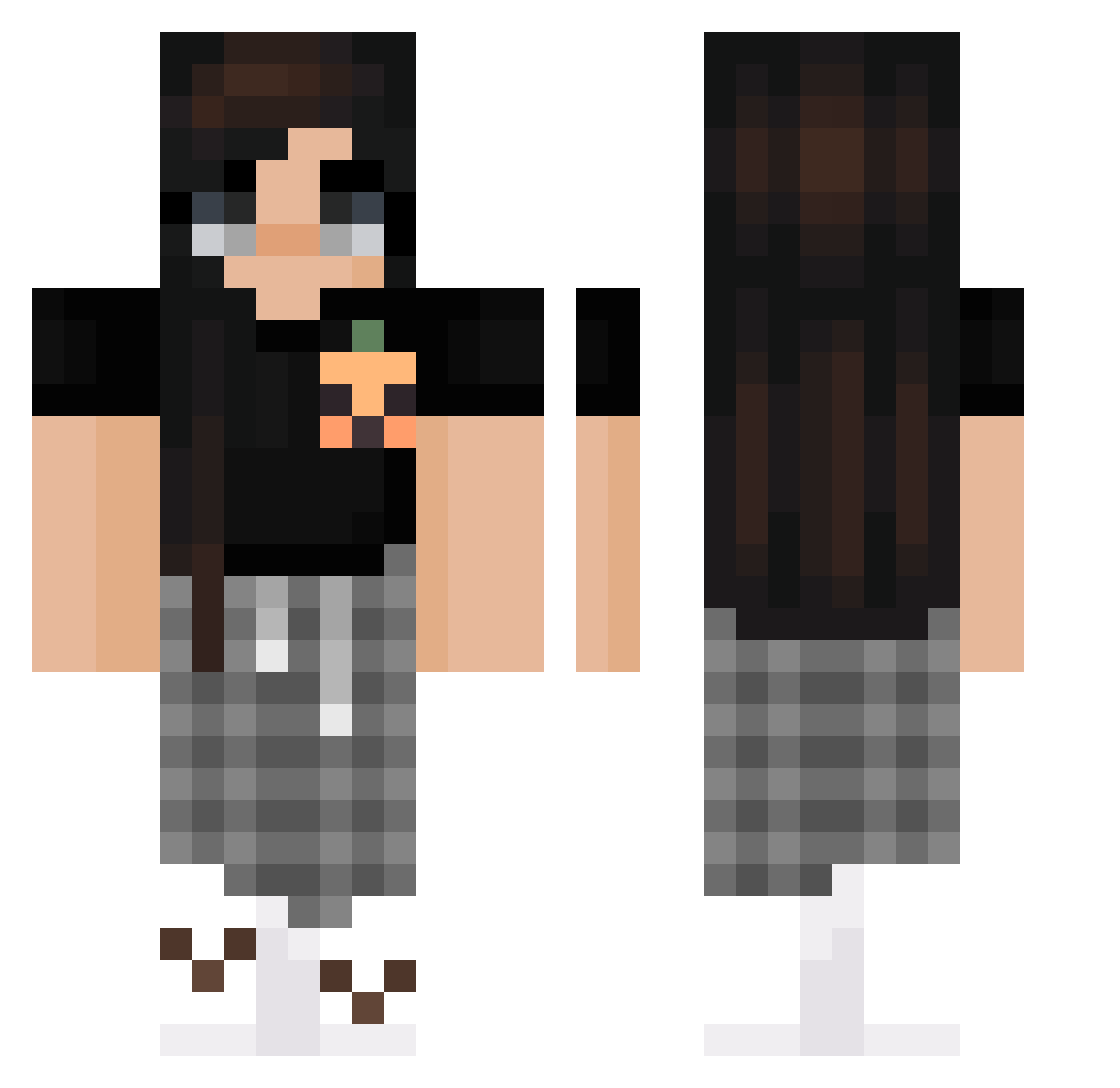 phatyy Minecraft skin, front and back view