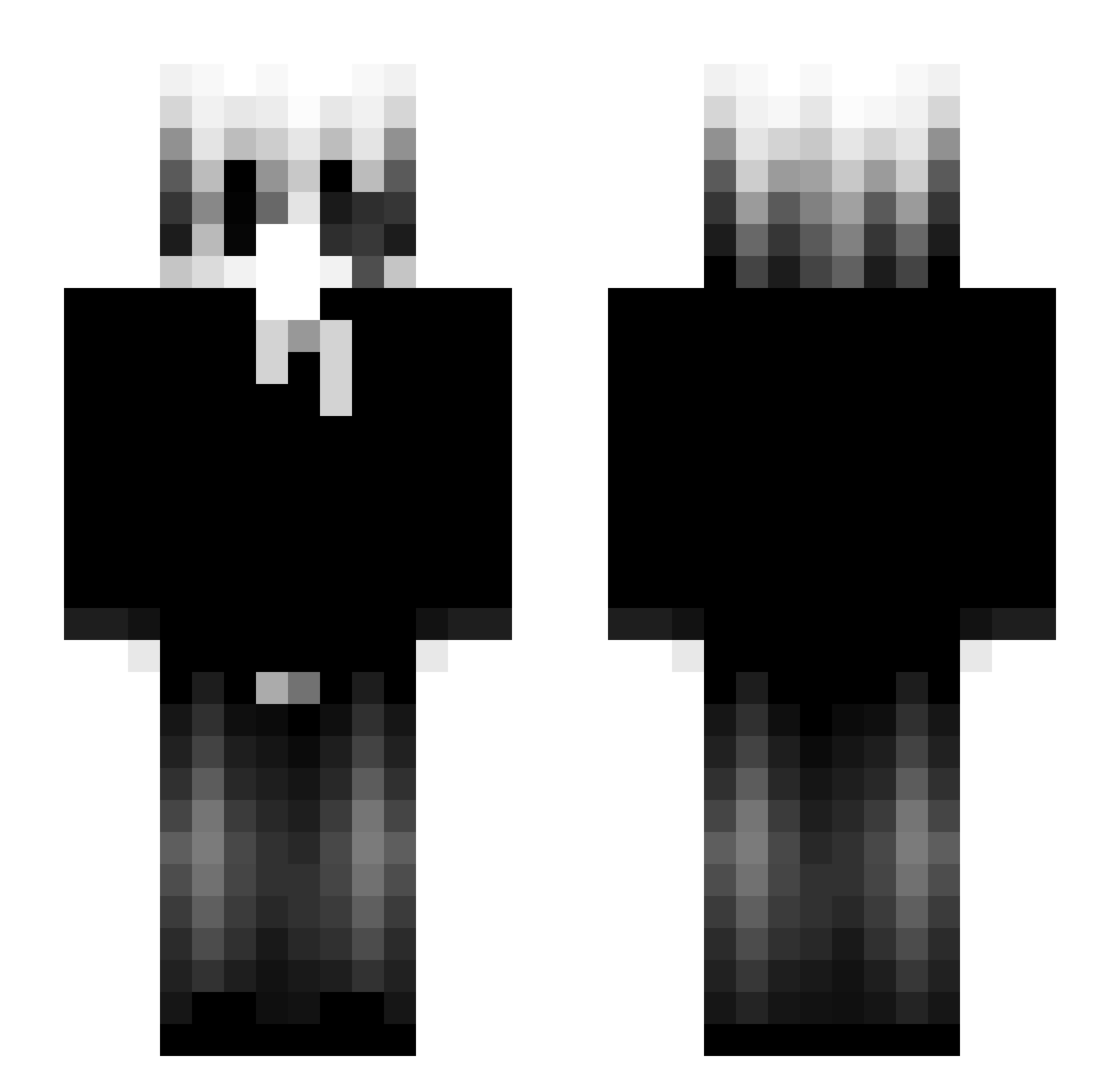 WhatAK Minecraft skin, front and back view