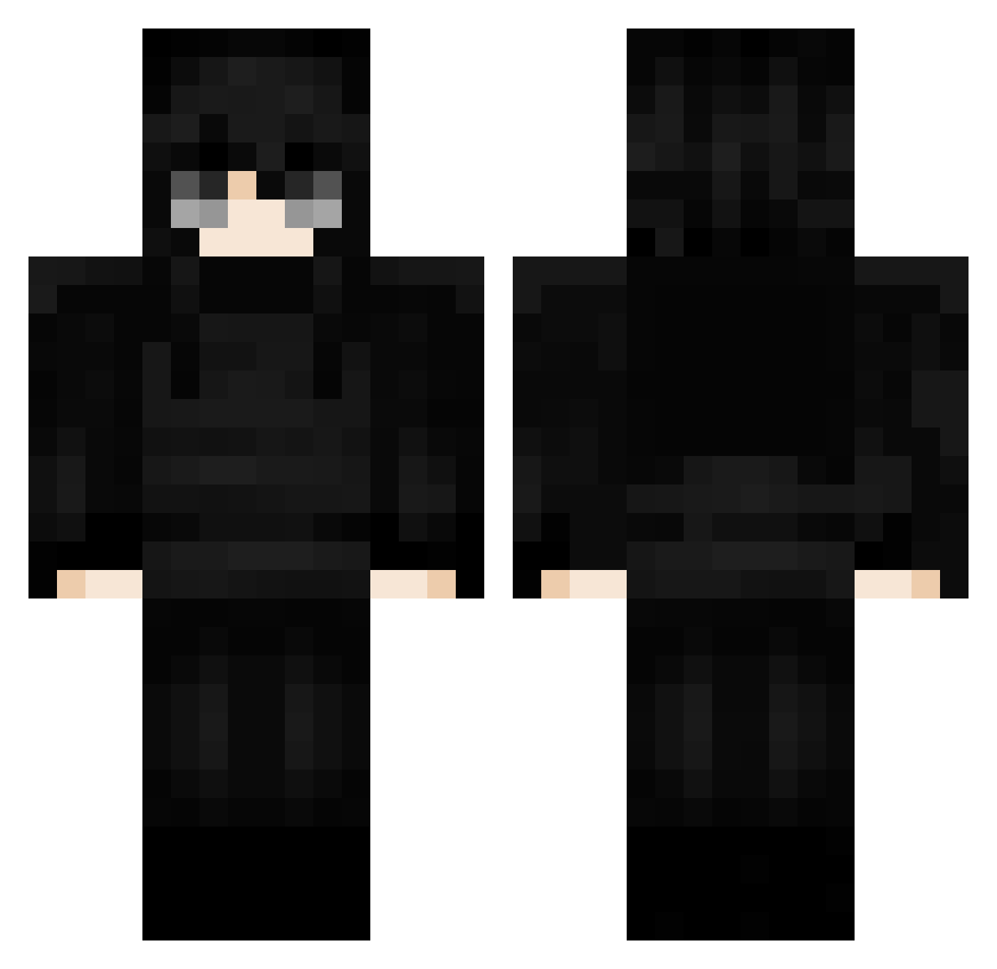 ruinzao Minecraft skin, front and back view