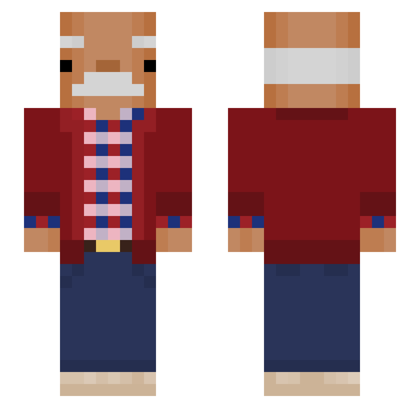 opeens Minecraft skin, front and back view