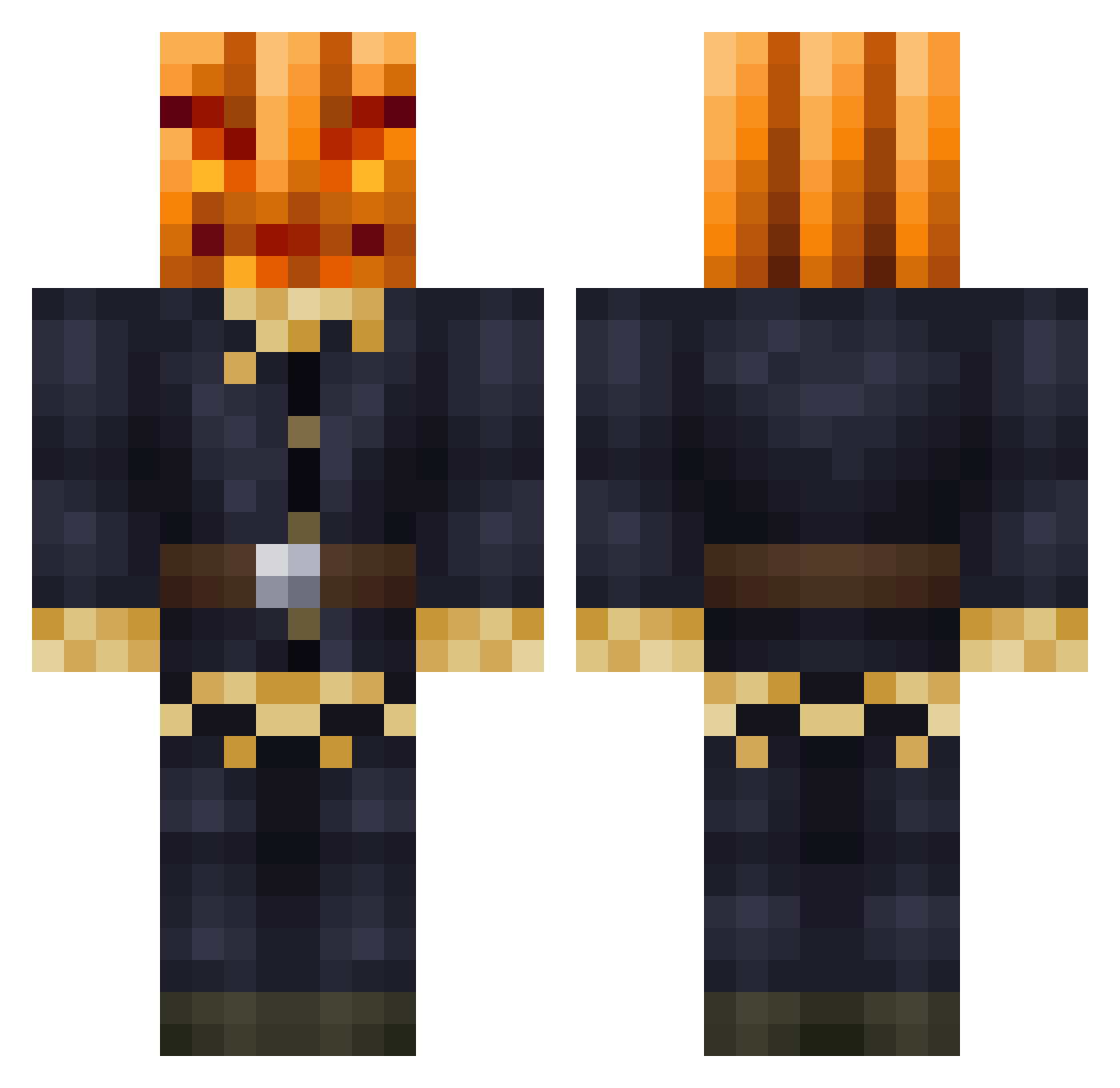 Bipidibop Minecraft skin, front and back view