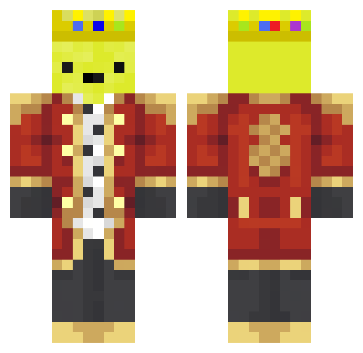 RoyalPeel Minecraft skin, front and back view