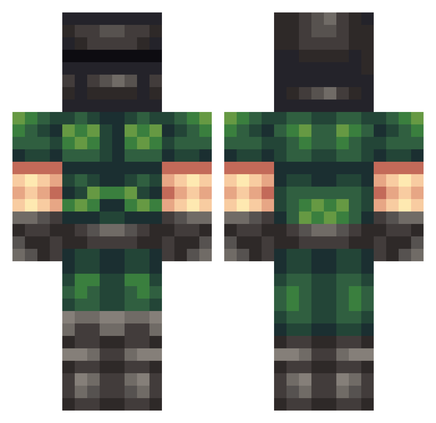 Mangodious Minecraft skin, front and back view