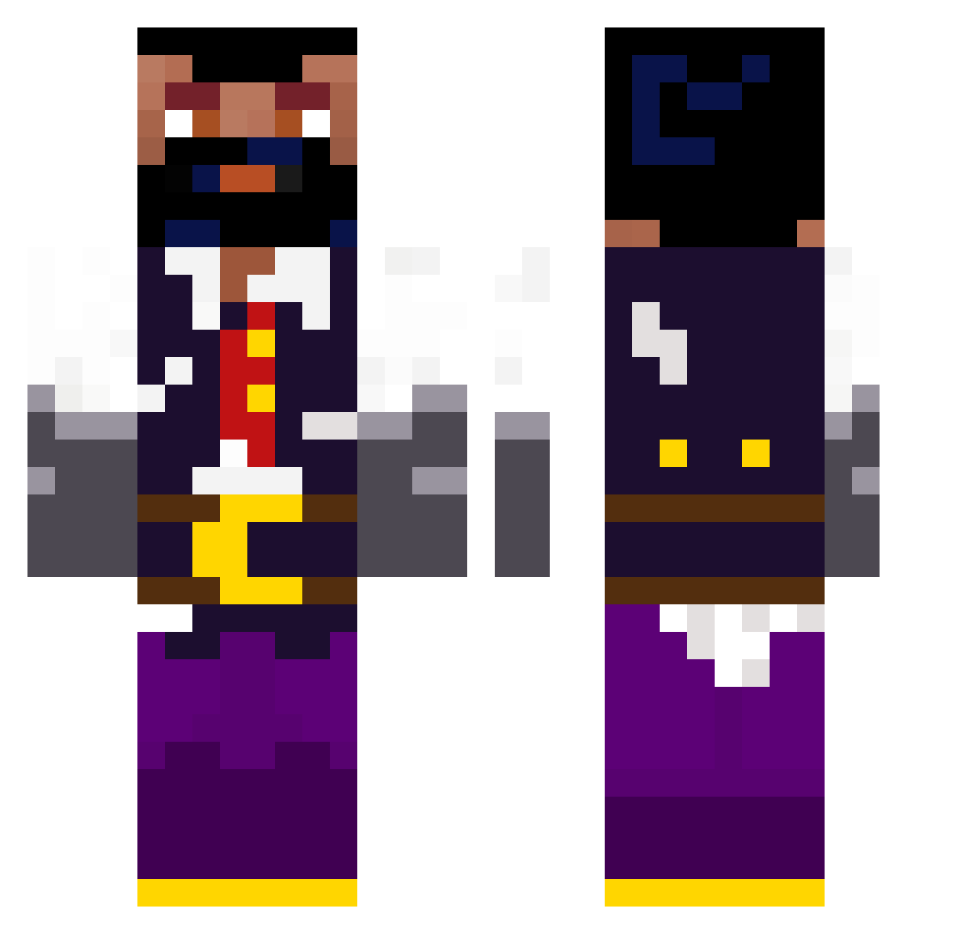 Dr_Ocktopus15 Minecraft skin, front and back view