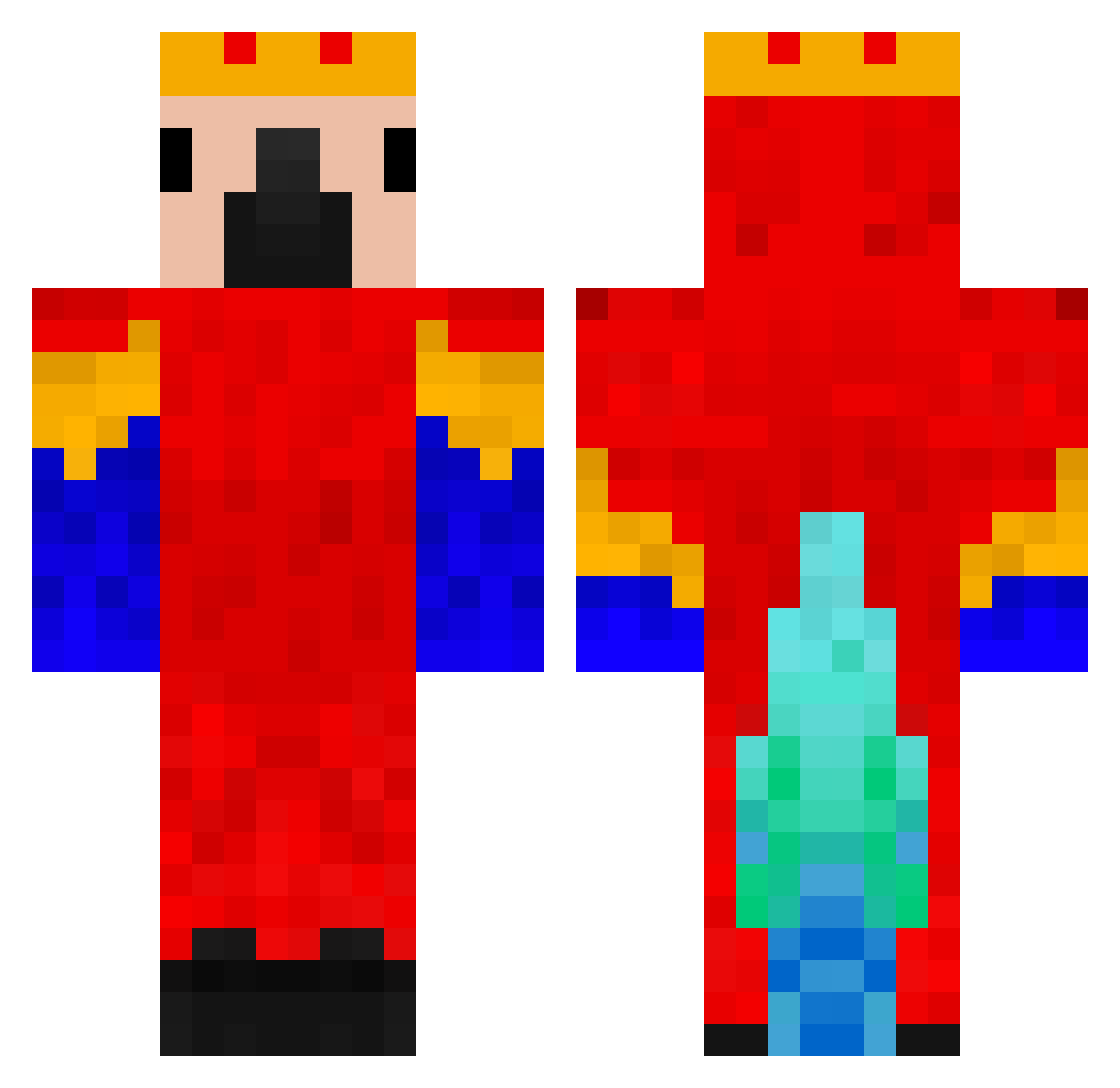 CruzR10 Minecraft skin, front and back view