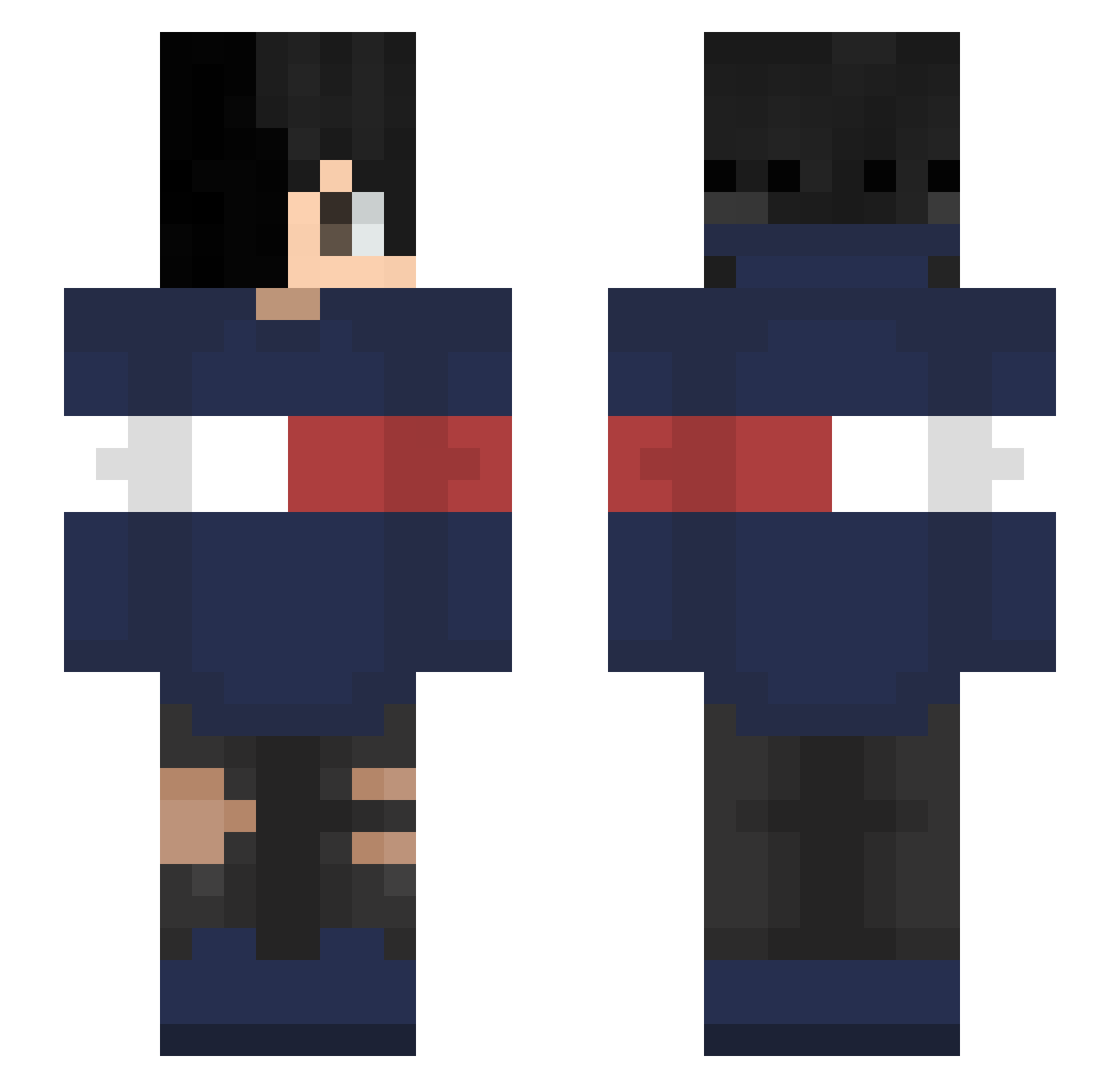 IQvon179 Minecraft skin, front and back view