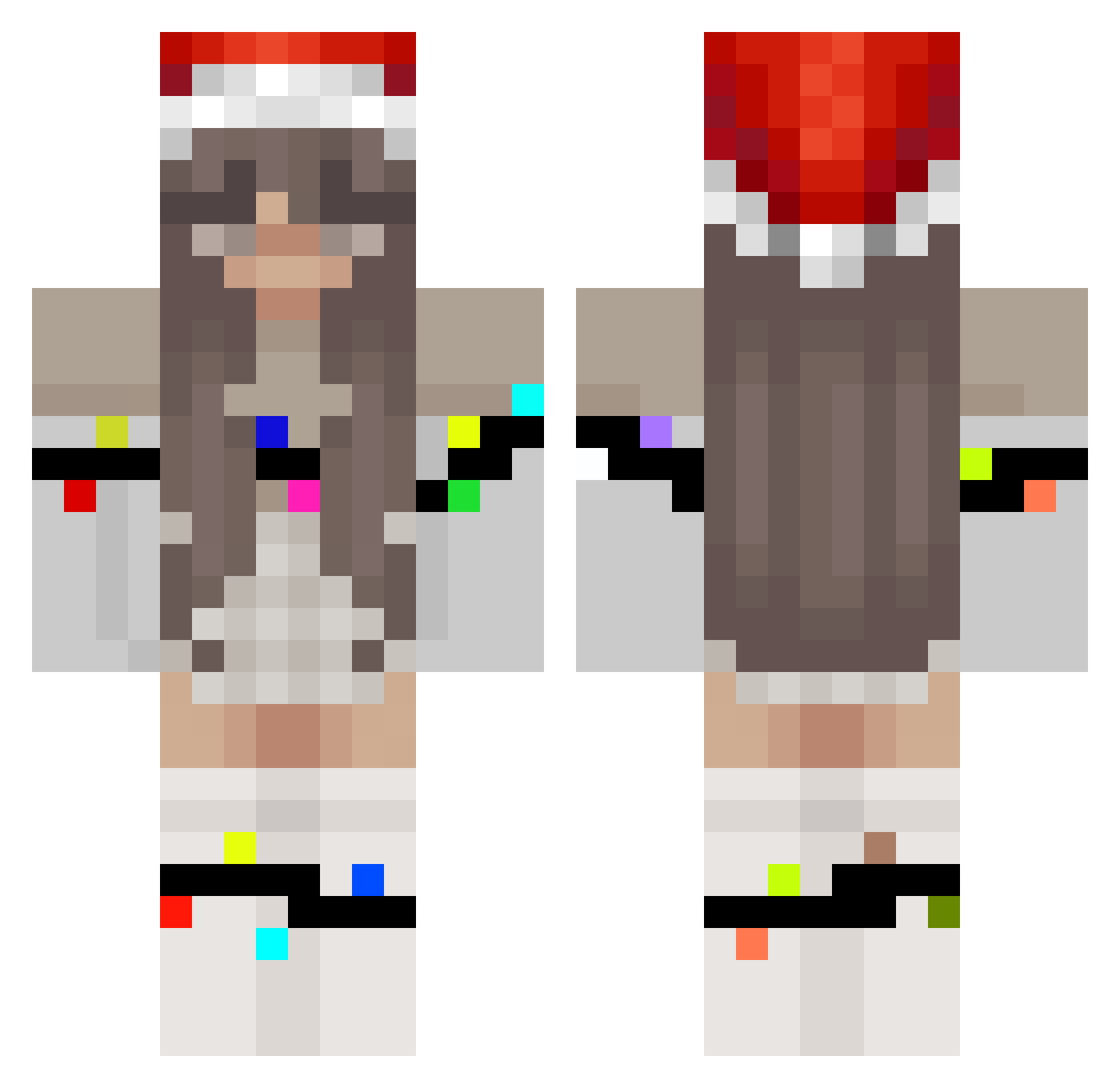 _Alisha Minecraft skin, front and back view