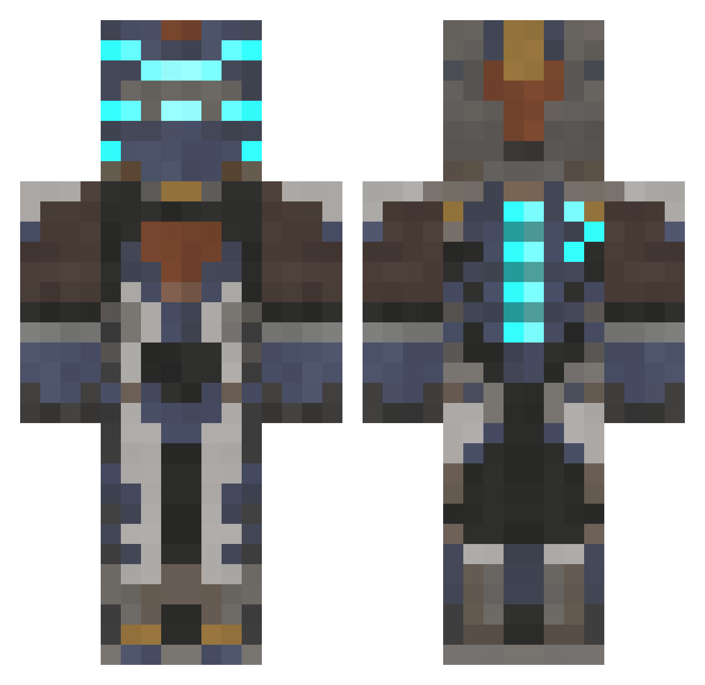 Choiceless Minecraft skin, front and back view
