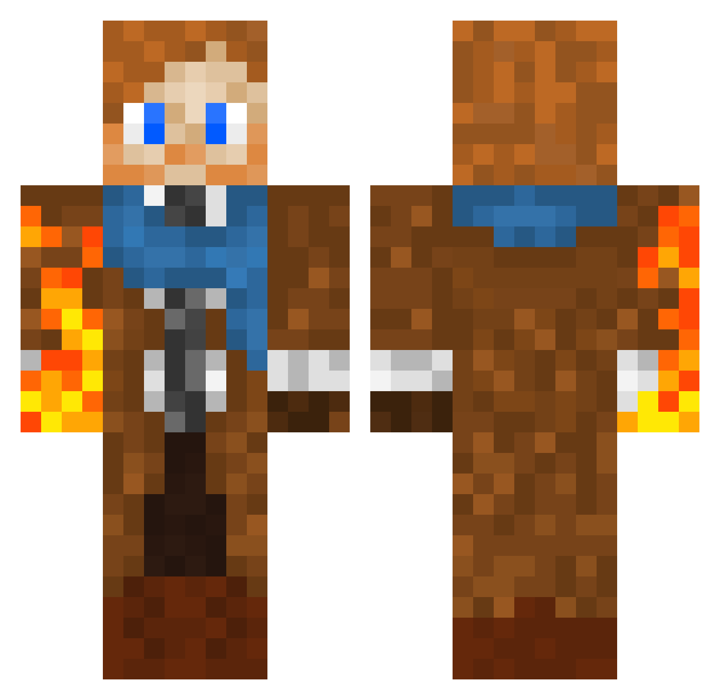 Alkalurops Minecraft skin, front and back view
