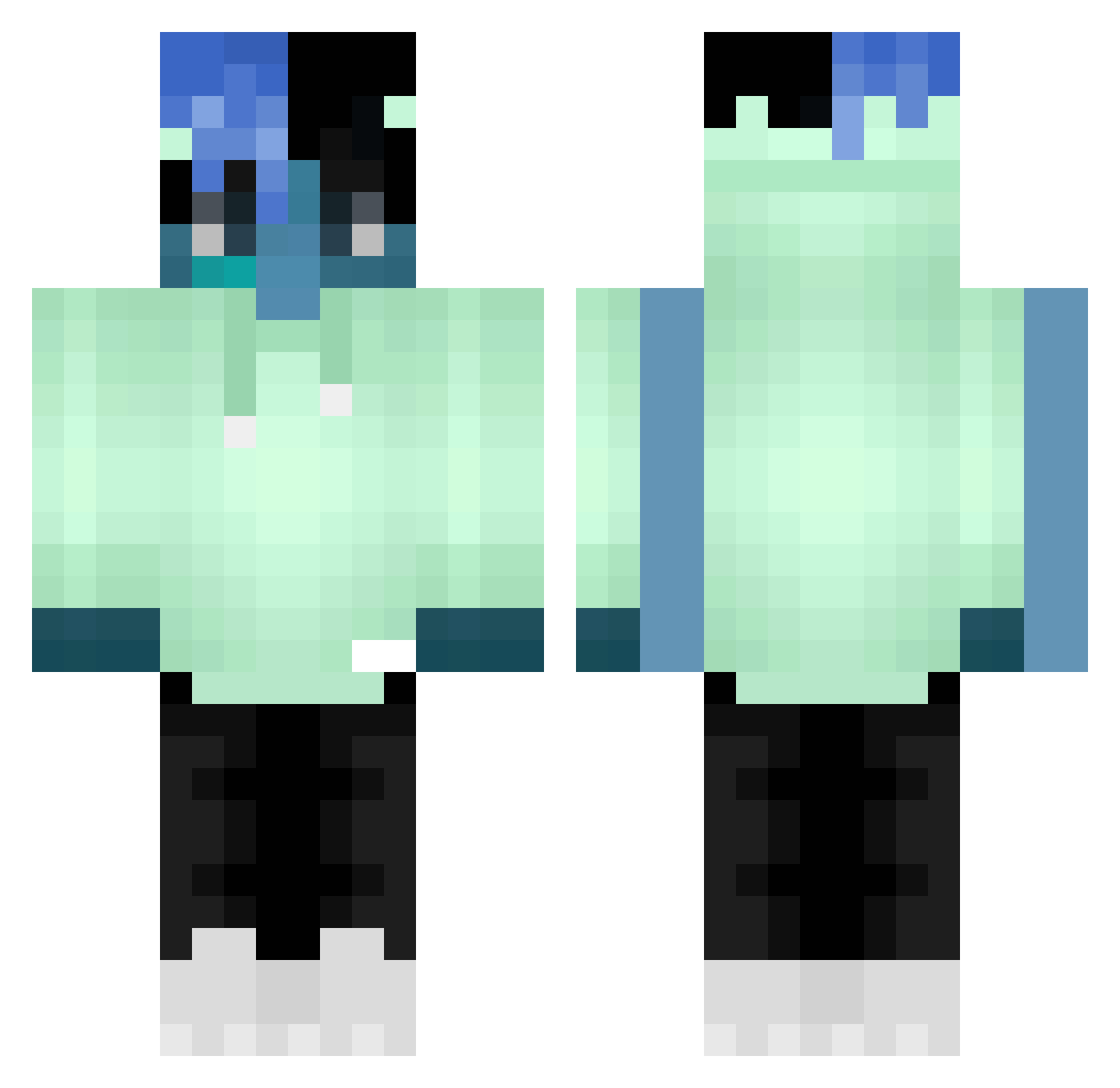 SZV4RCU Minecraft skin, front and back view