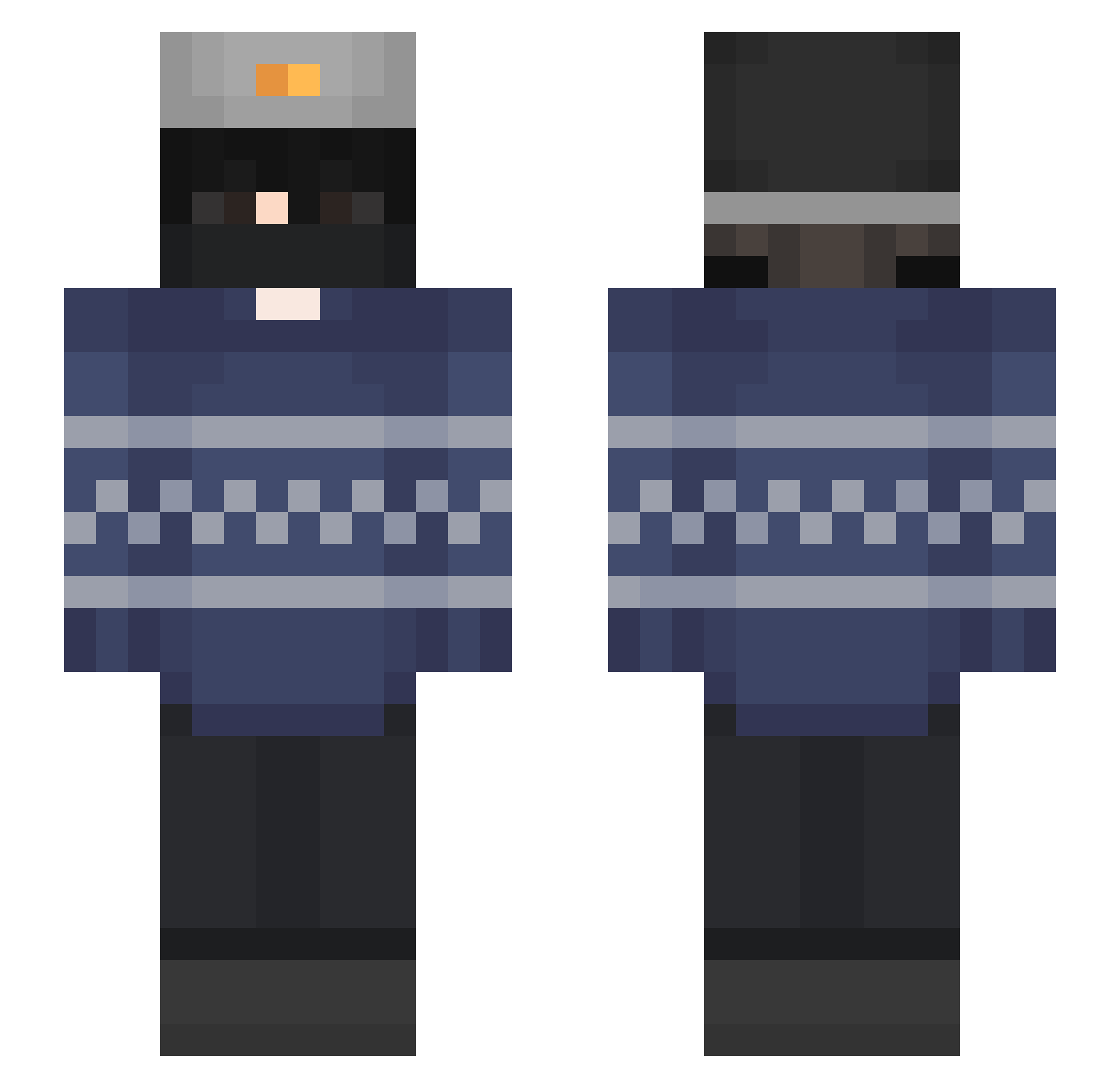 vazirizs Minecraft skin, front and back view