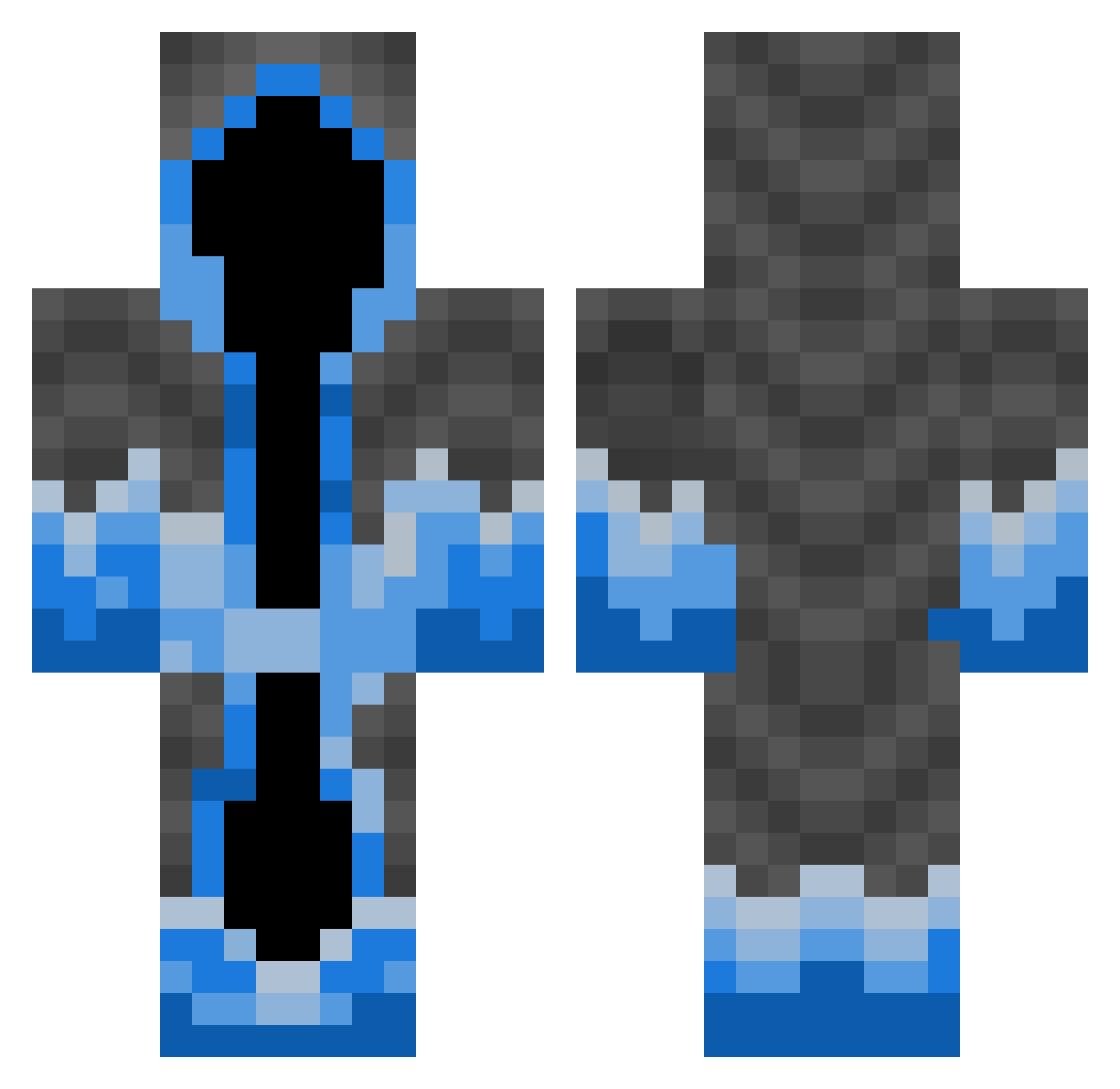 Taggerinho Minecraft skin, front and back view