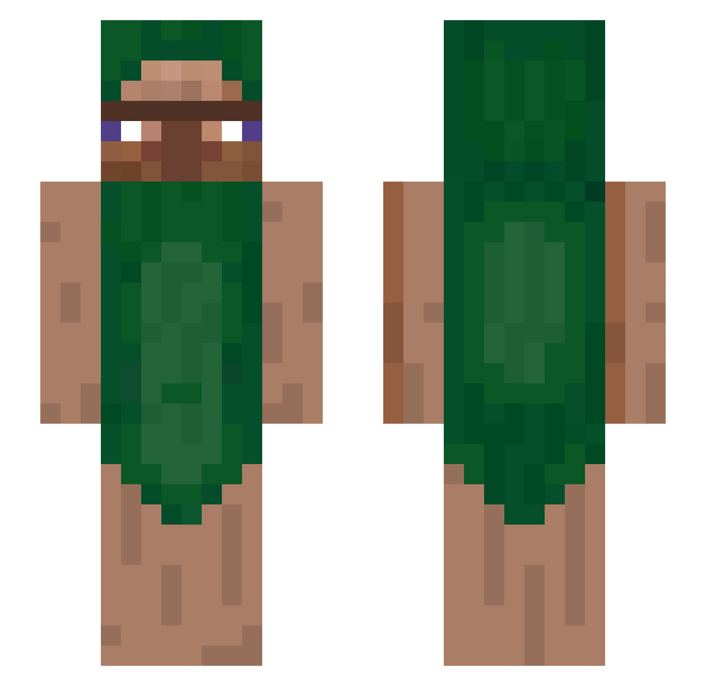 Jacomb_ Minecraft skin, front and back view