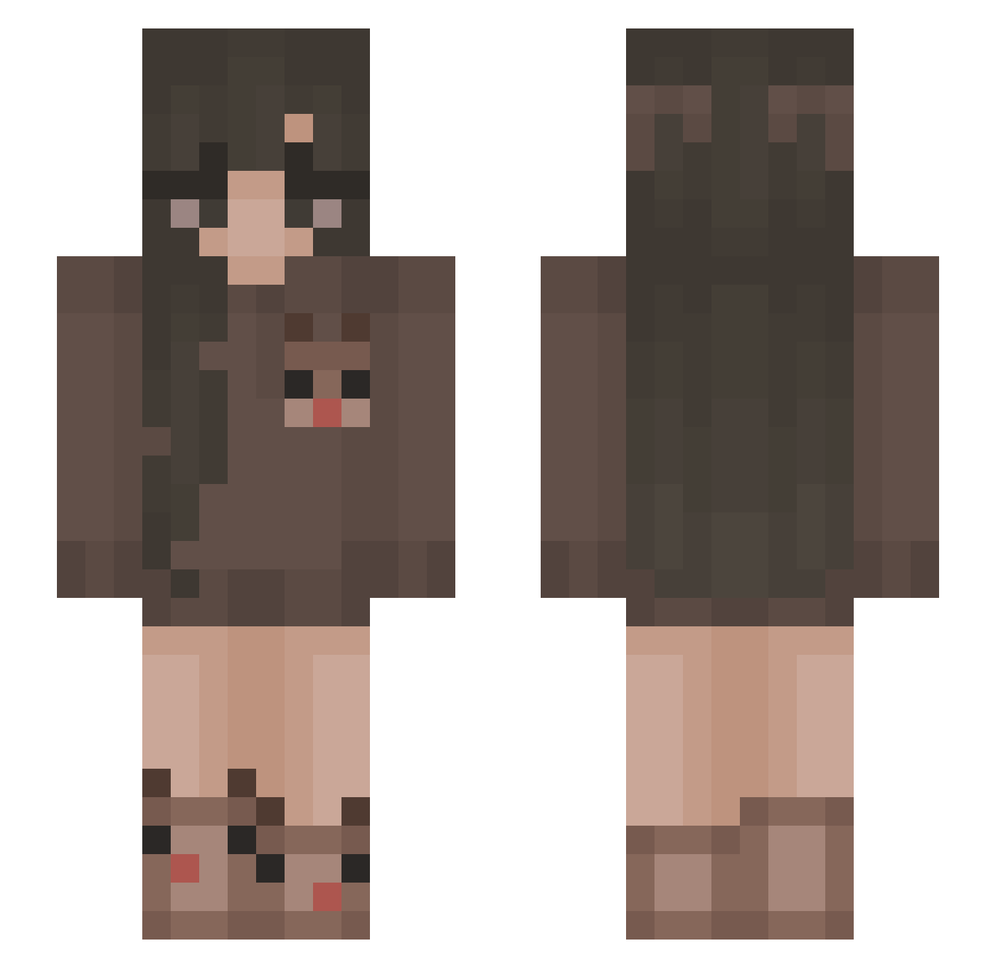 Vileshka Minecraft skin, front and back view