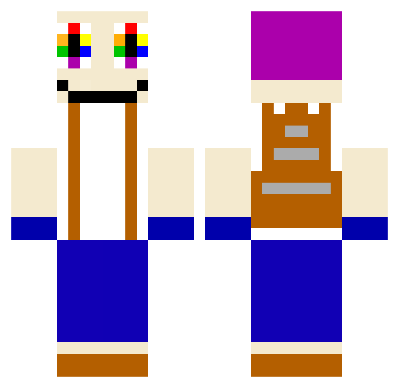 Violsun Minecraft skin, front and back view