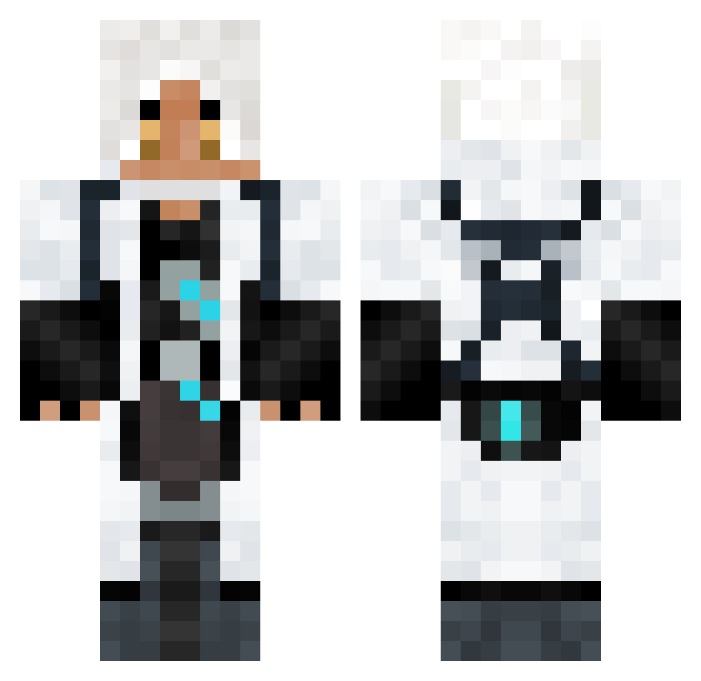 GlockEmoji Minecraft skin, front and back view