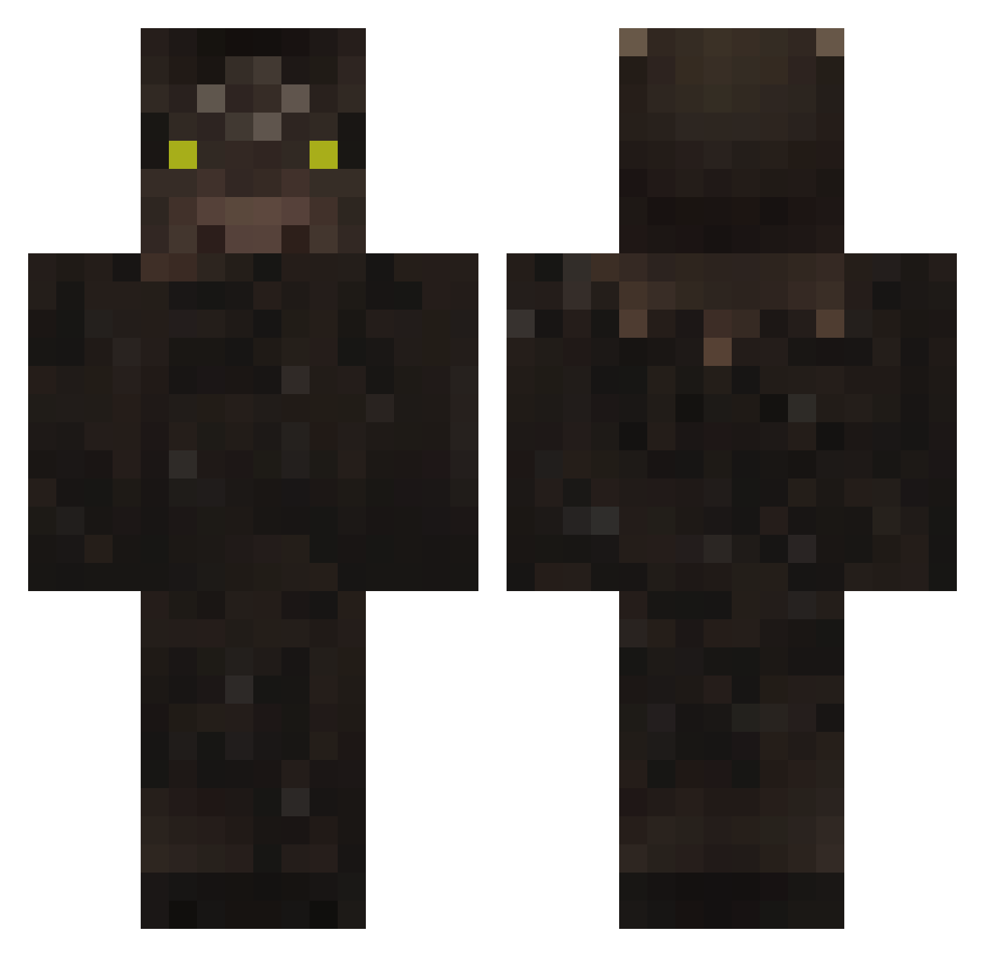 bugzug Minecraft skin, front and back view