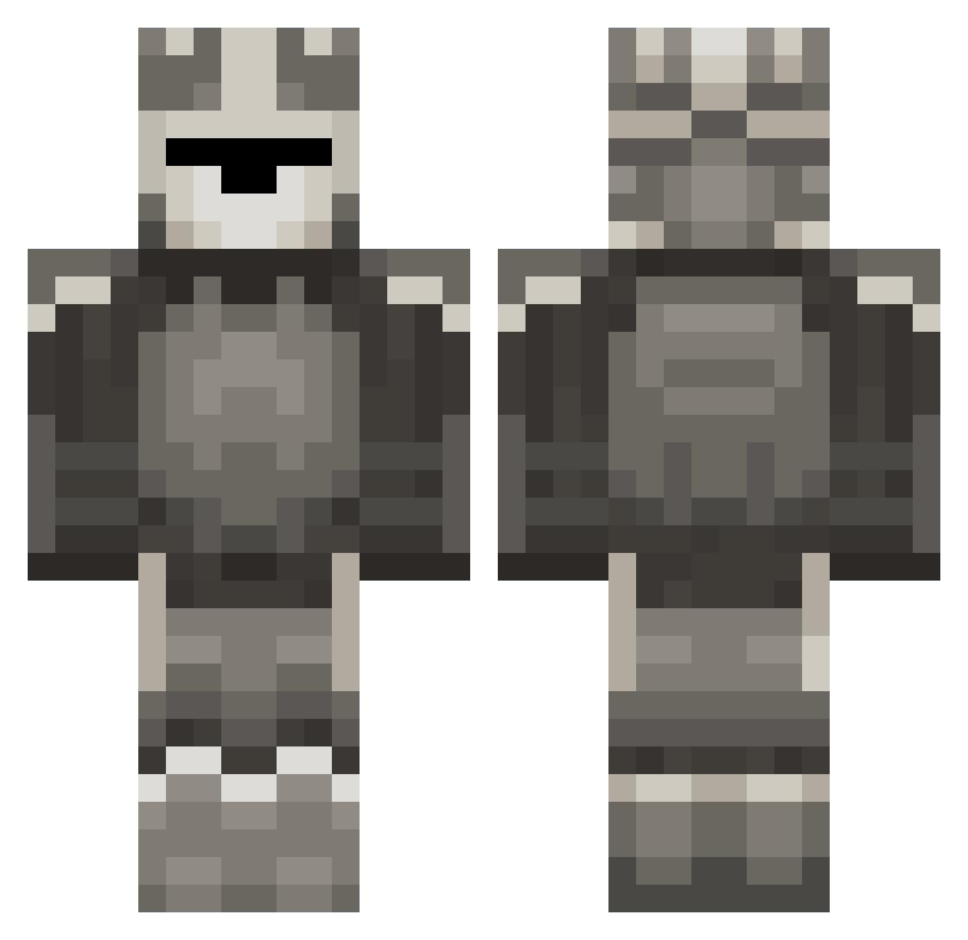 Seynder Minecraft skin, front and back view