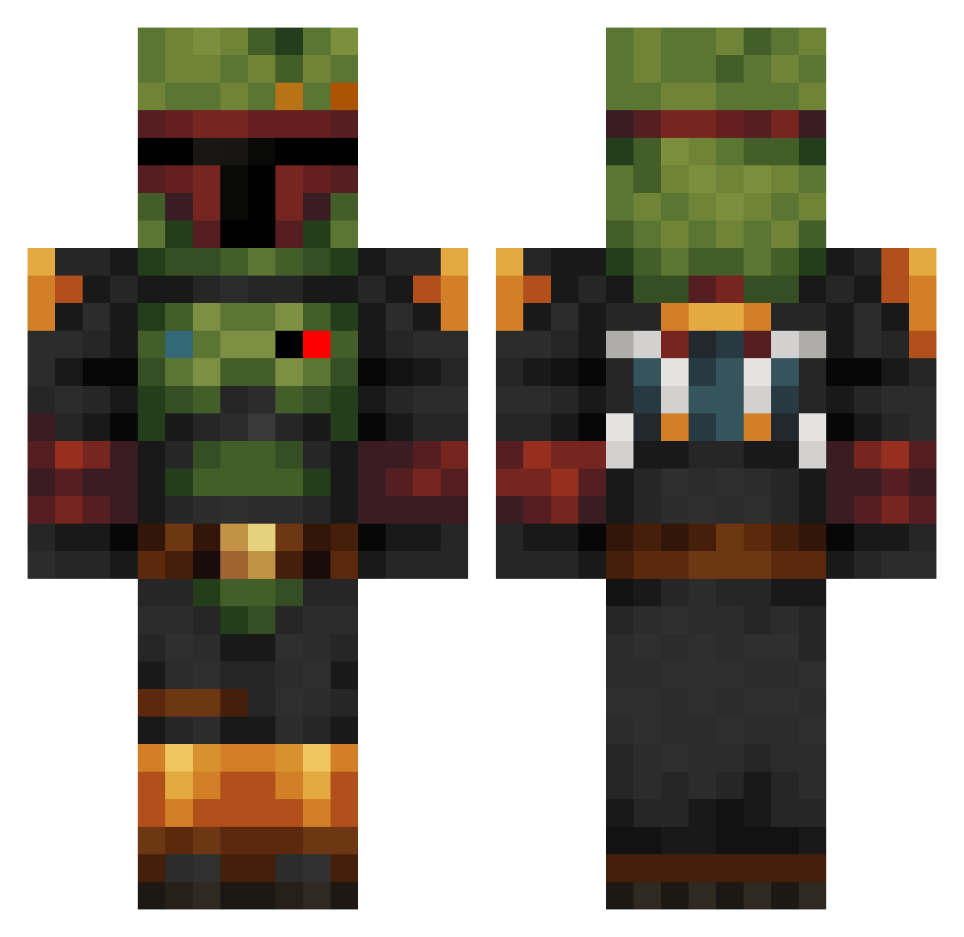 Chulianito Minecraft skin, front and back view